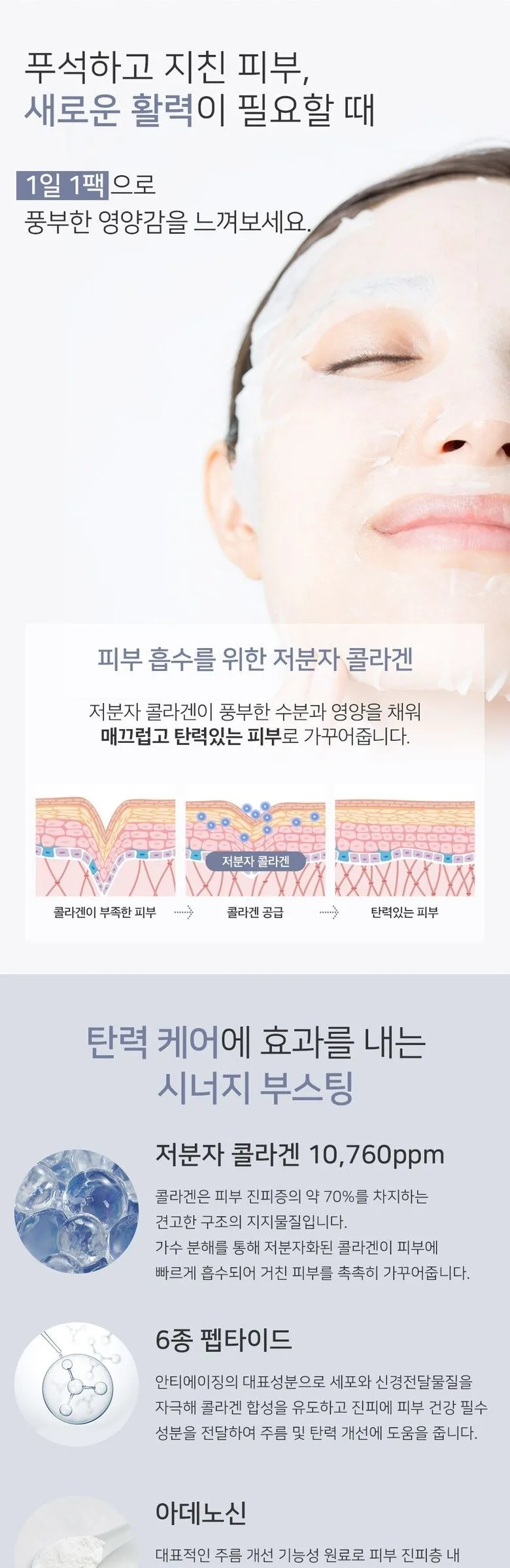 Mary&May Collagen Peptide Vital Mask 30sheets Detail