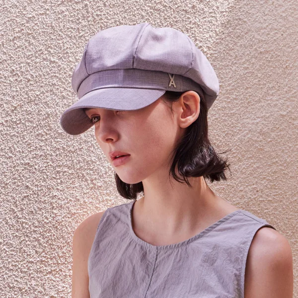 VARZAR VA Stud Newsboy Cap Gray
