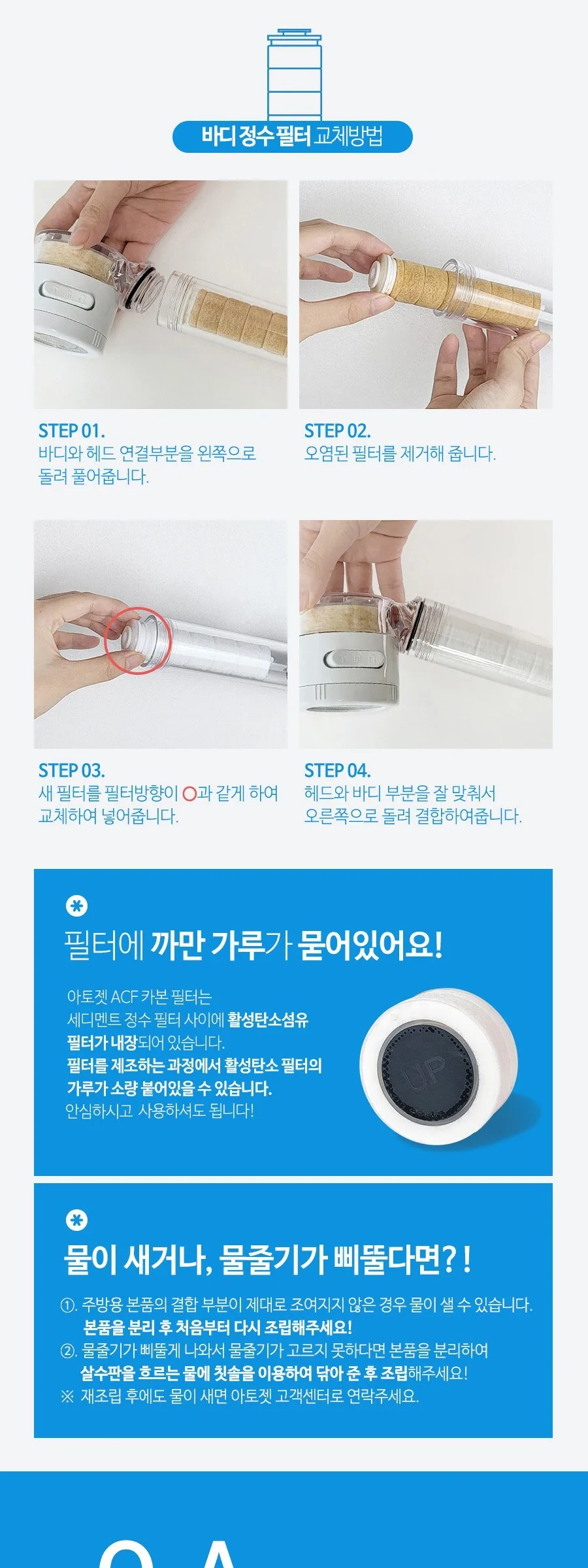 atojet Cleansing Kitchen Handy Type+Head Filter 3p+Body Filter 6p Detail