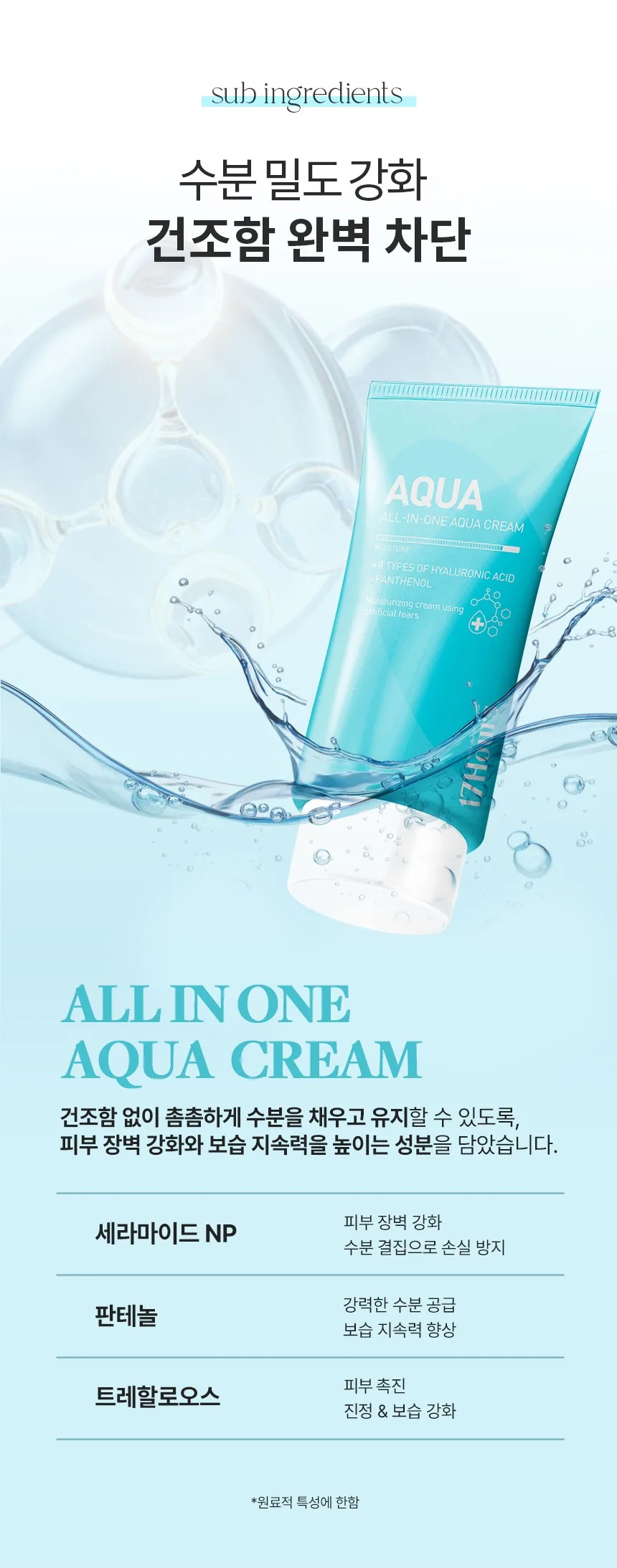 17 Hours All-in-One Aqua Cream 60ml (1 Piece) Detail