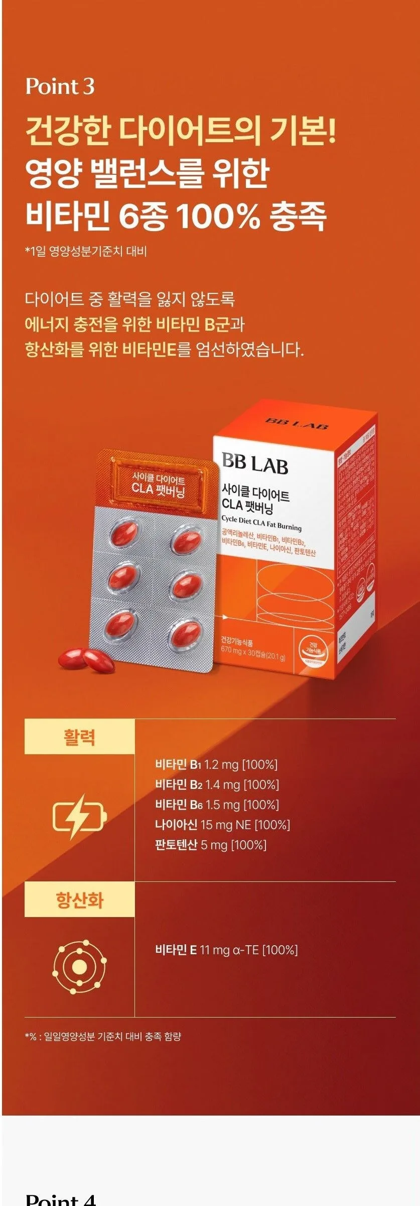 BB LAB Nutrione Cycle Diet CLA Fat Burning 30 Capsules Detail