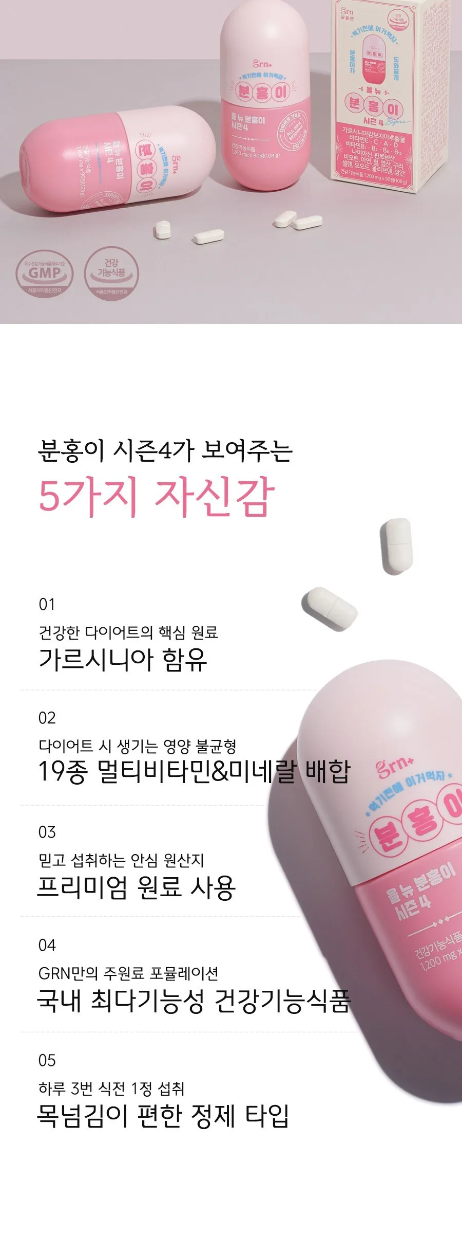 GRN Plus All New Pink Season 4  1200mg x 90tablets Detail