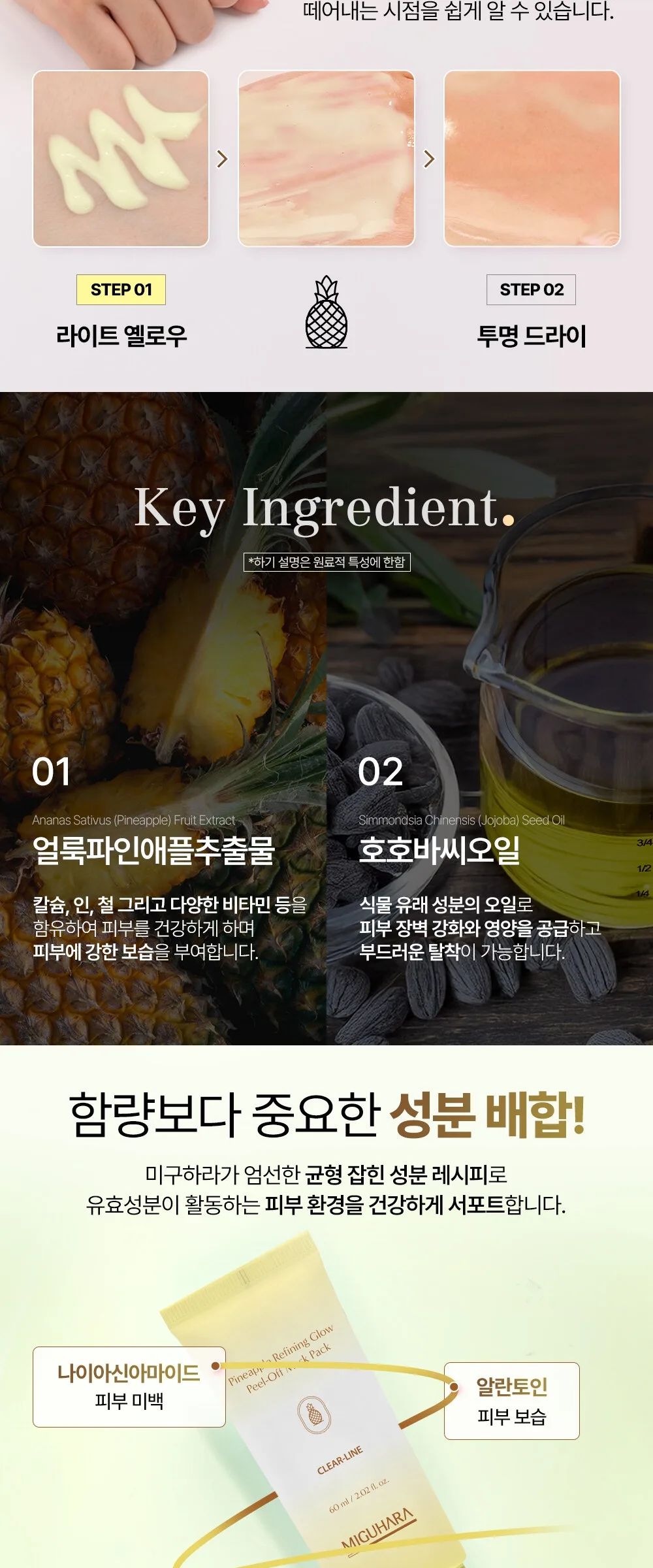 MIGUHARA Pineapple Refining Glow Peel Off Mask Pack 60ml Detail