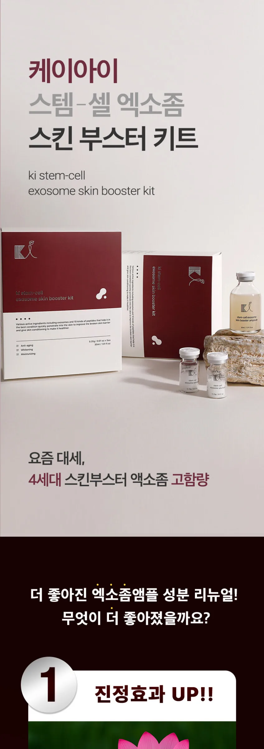 ki cosmetics Stem Cell Exosome Skin Booster Kit (Ampoule 30ml+Stem Cell 0.35ml*5ea) Detail