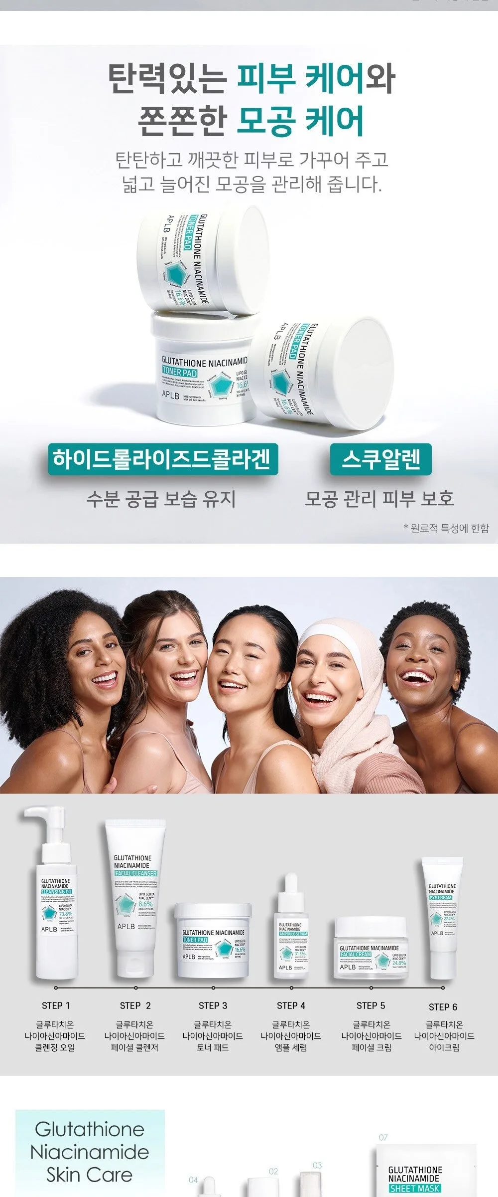 APLB Glutathione Niacinamide Toner Pad 100ml 60pads Detail