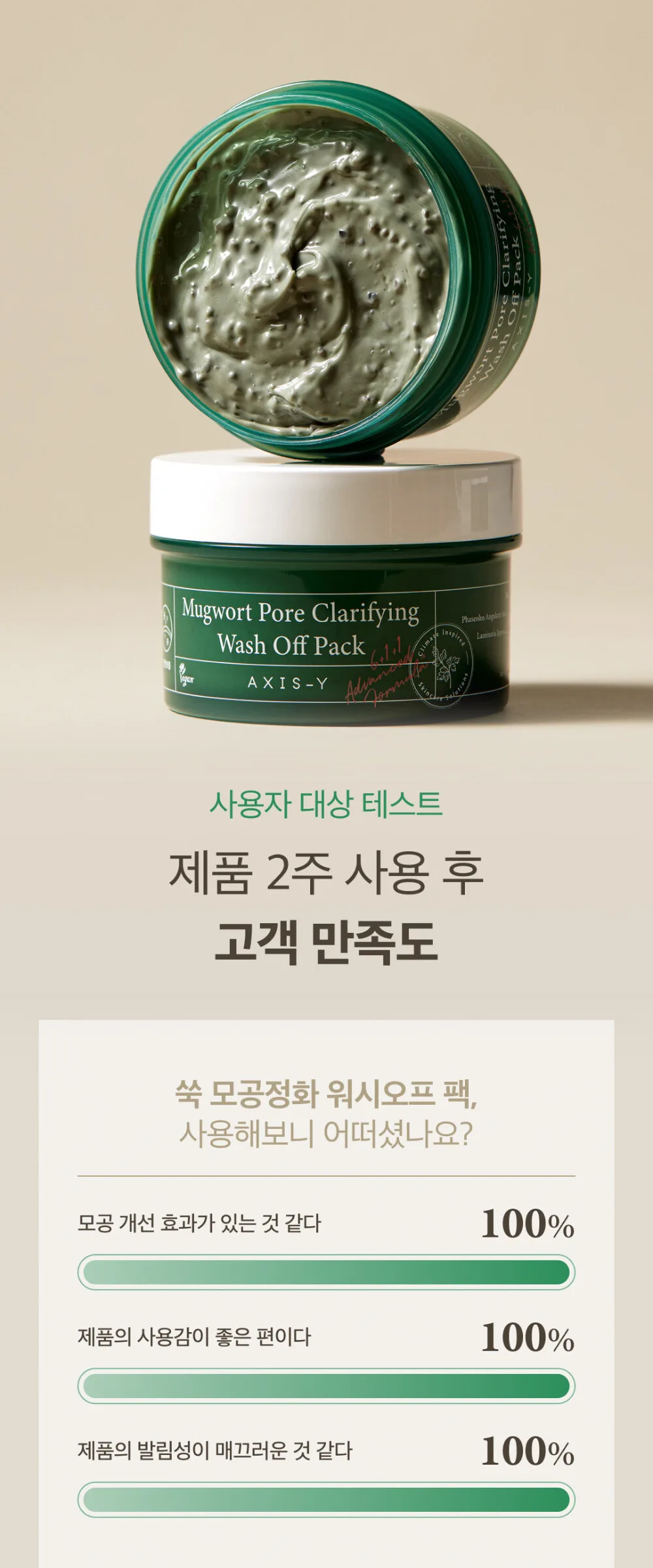 AXIS-Y Mugwort Pore Clarifying Wash Off Pack 100ml Detail
