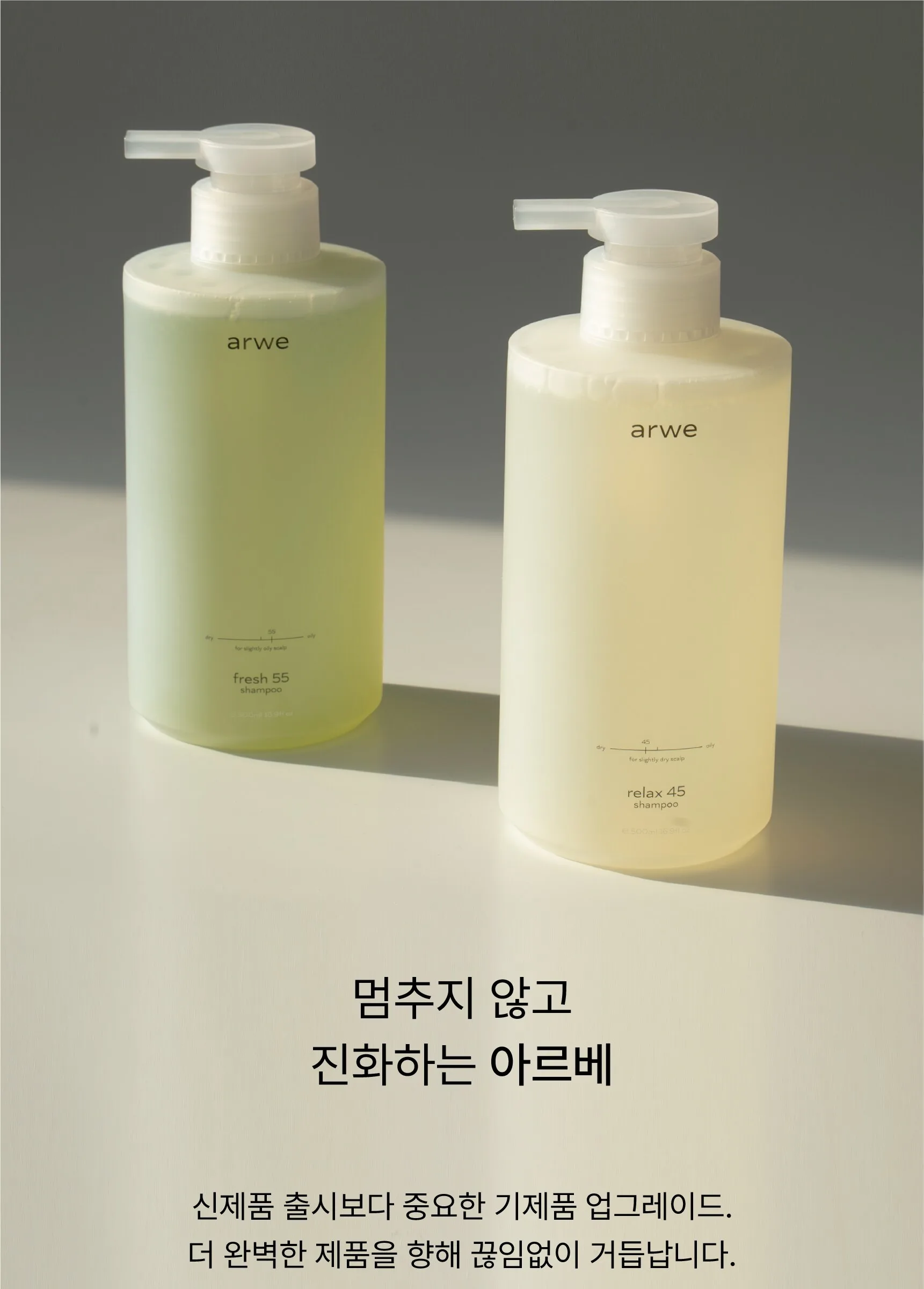 ARWE Fresh 55 Mild Oily Scalp Shampoo 500ml Detail