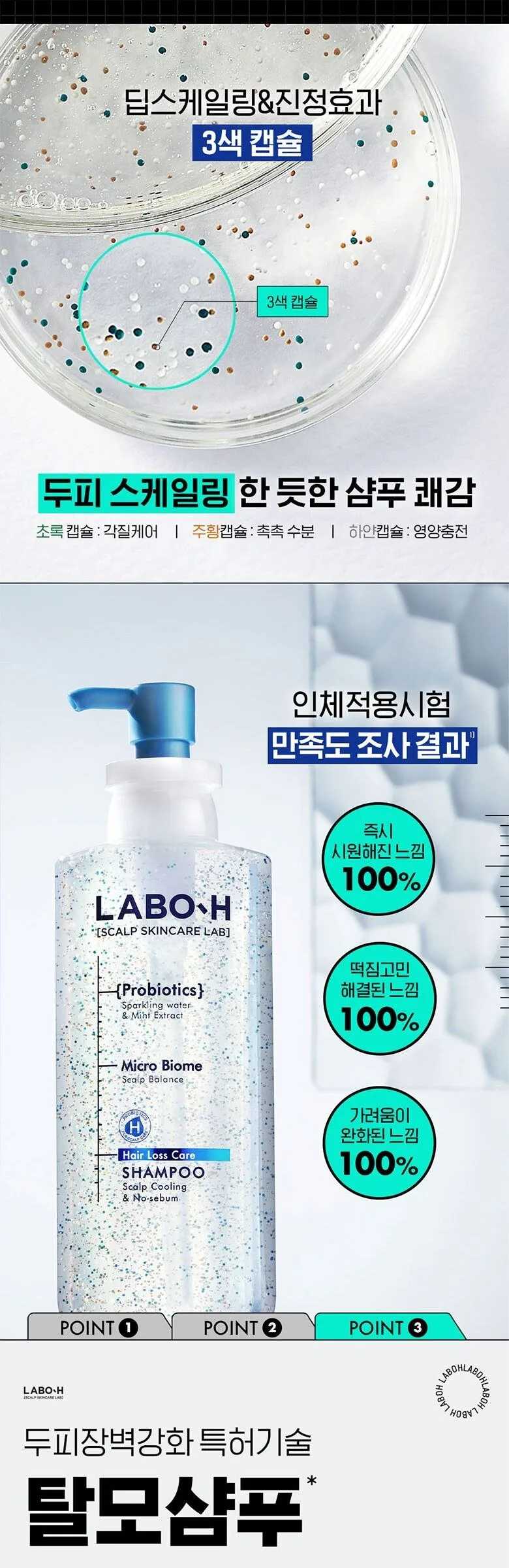 LABO.H Hair Loss Care Scalp Cooling & No Sebum Shampoo 400ml Detail