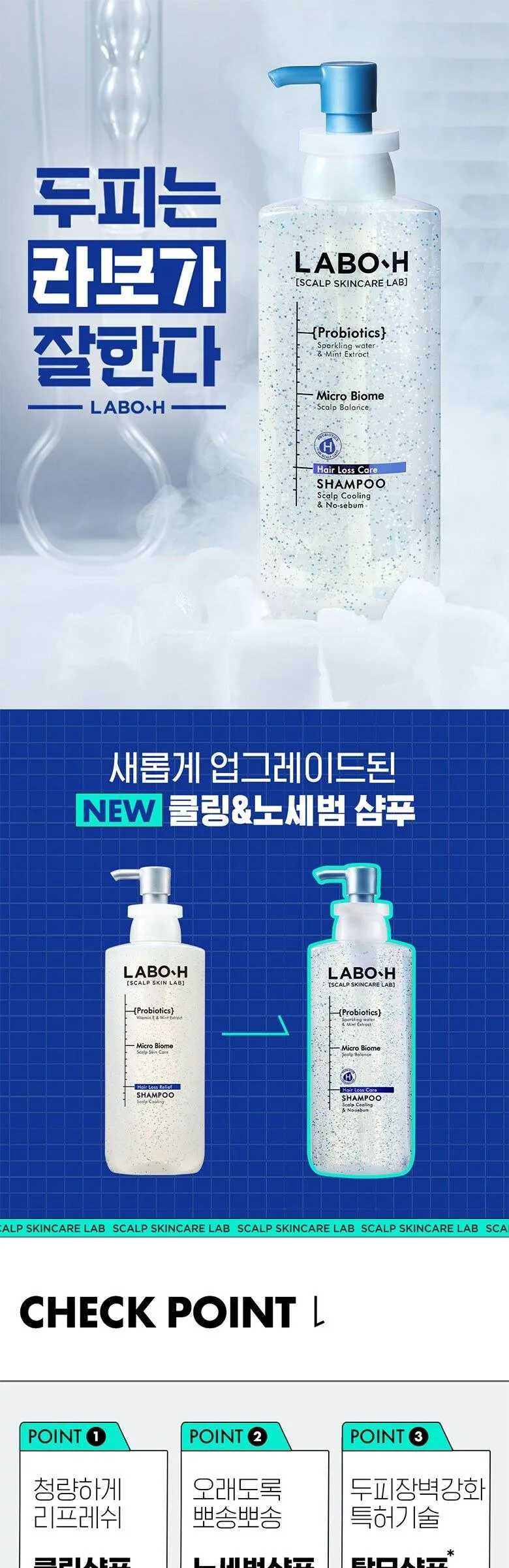 LABO.H Hair Loss Care Scalp Cooling & No Sebum Shampoo 400ml Detail