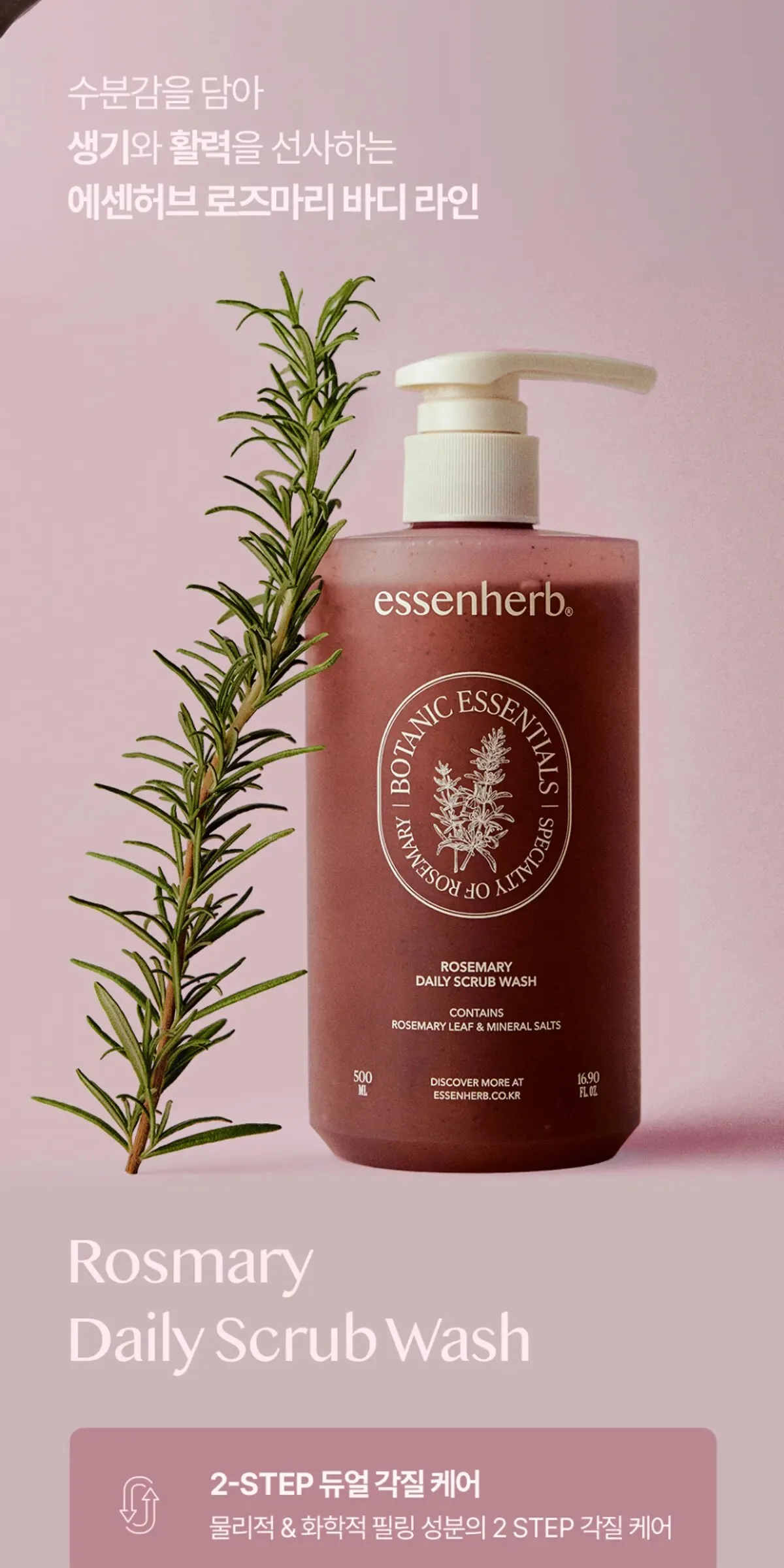 ESSENHERB  Rosemary Daily Scrub Wash 500ml Detail