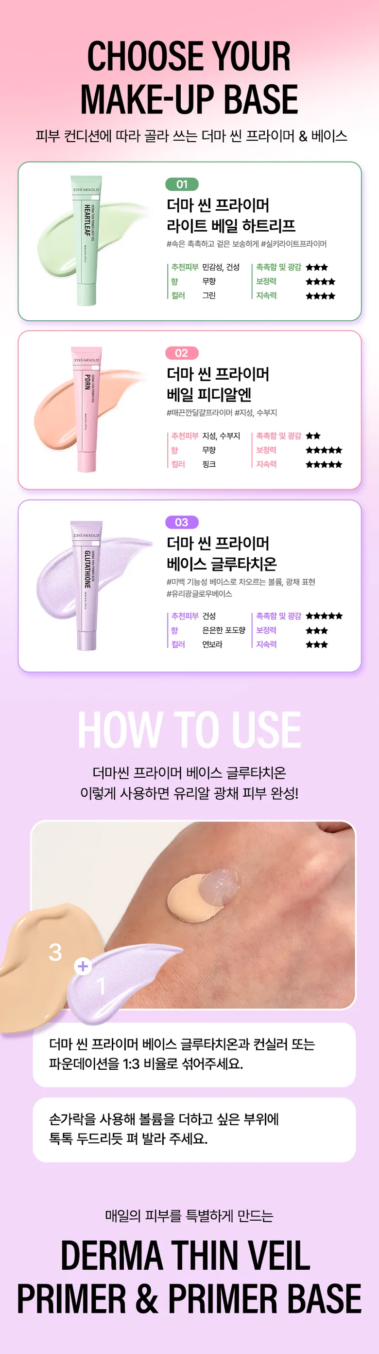 23YEARSOLD DERMA THIN PRIMER VEIL PDRN 30ml Detail