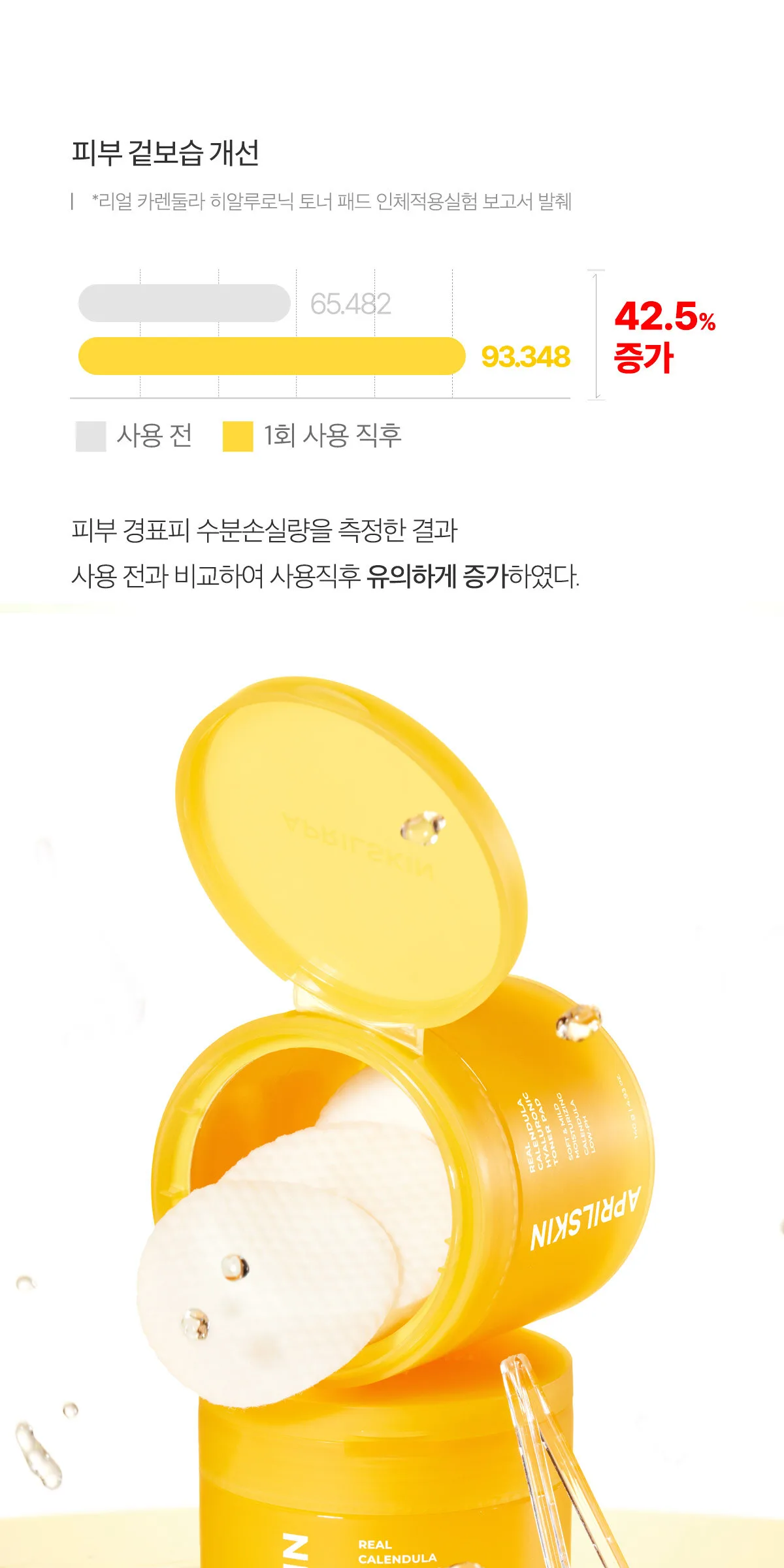 APRILSKIN Real Calendula Hyaluronic Toner Pad 140g 60EA Detail