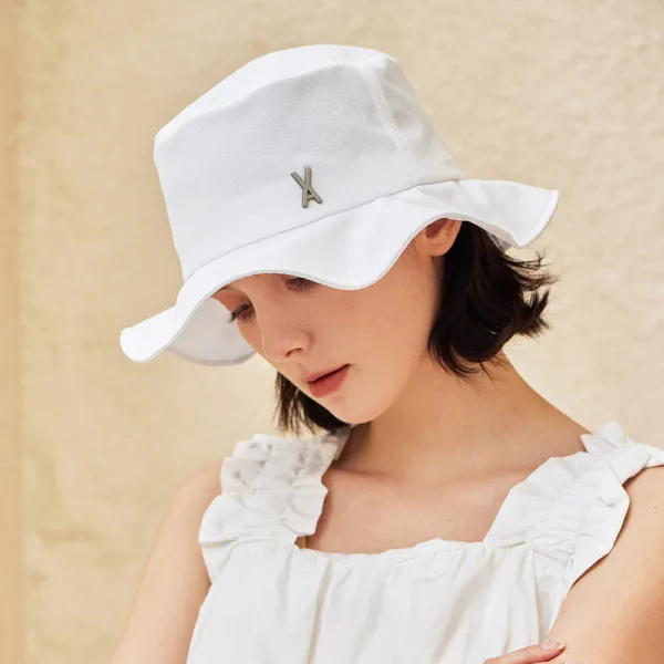 VARZAR VA Stud Frill Bucket Hat White