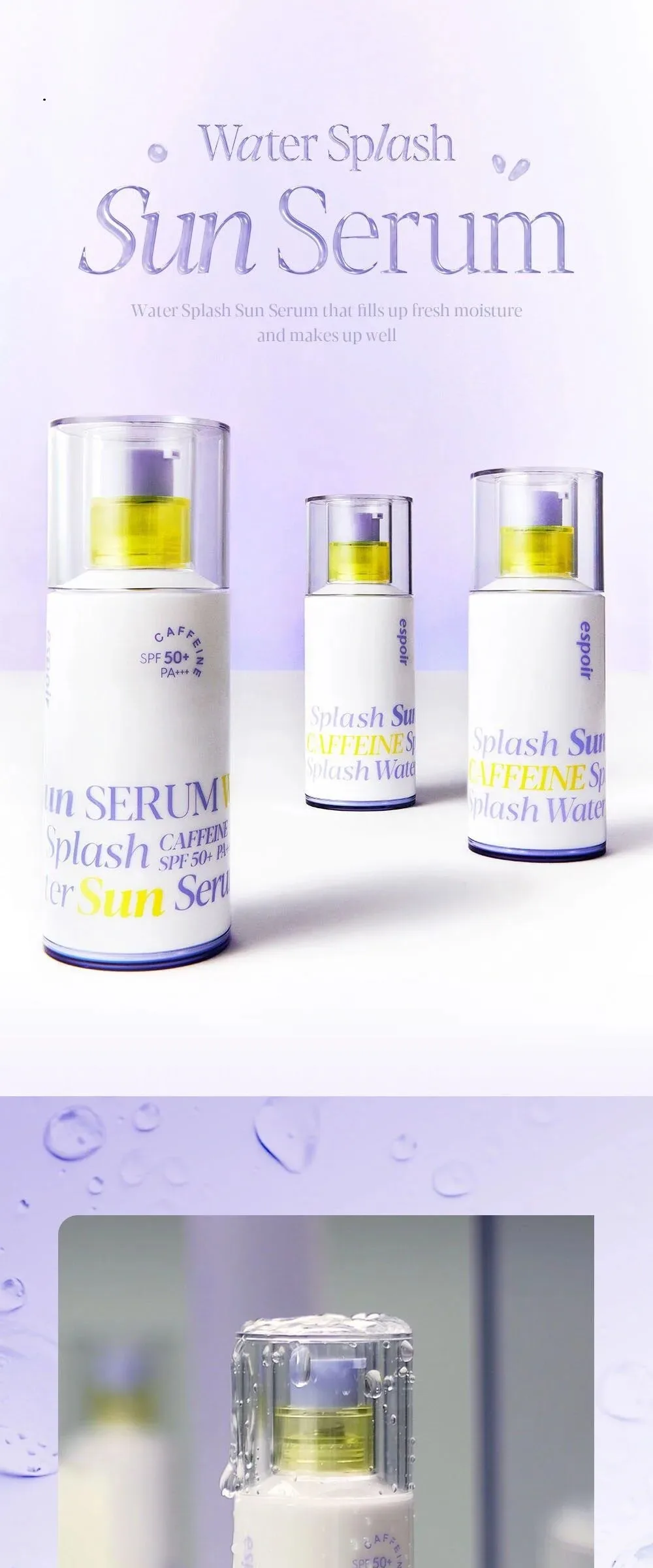 Espoir Water Splash Sun Serum SPF50+ PA+++ 50ml + 5ml Set Detail