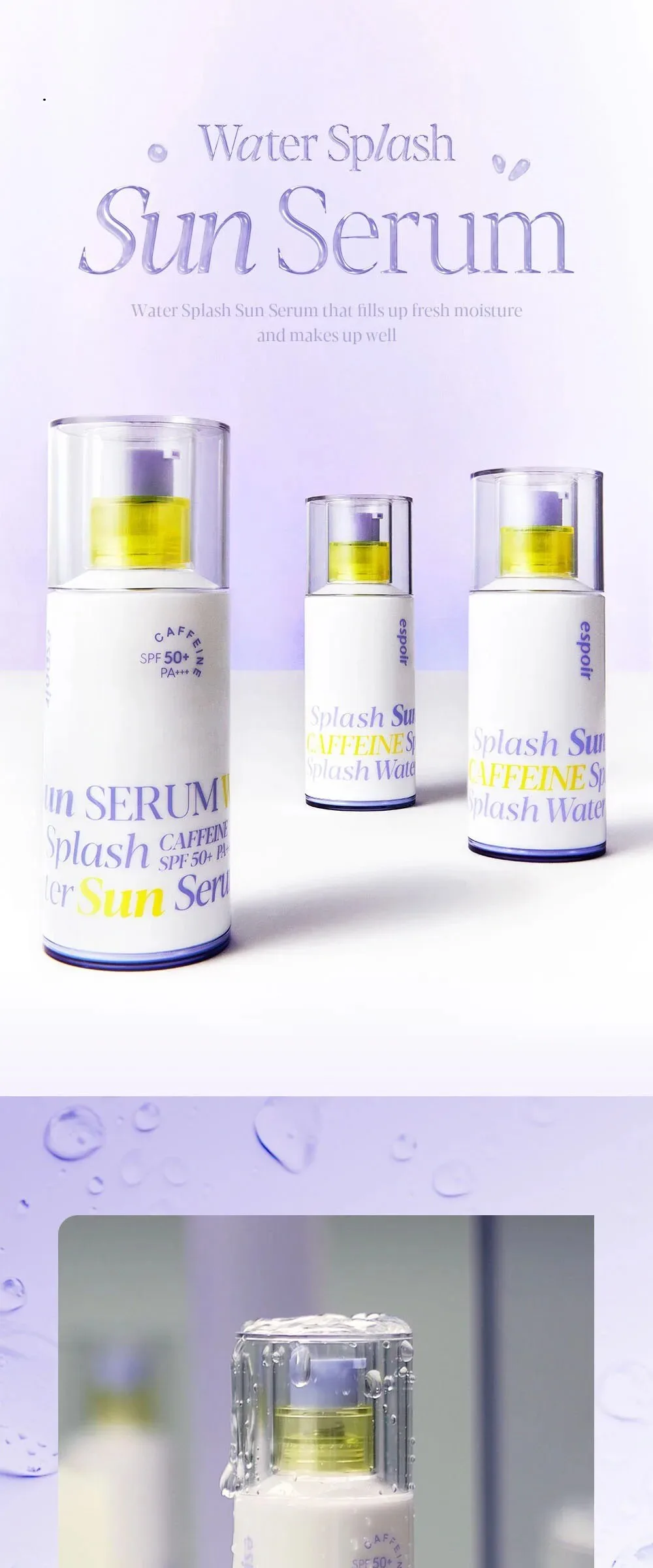 Espoir Water Splash Sun Serum SPF50+ PA+++ 50ml + 5ml Set Detail