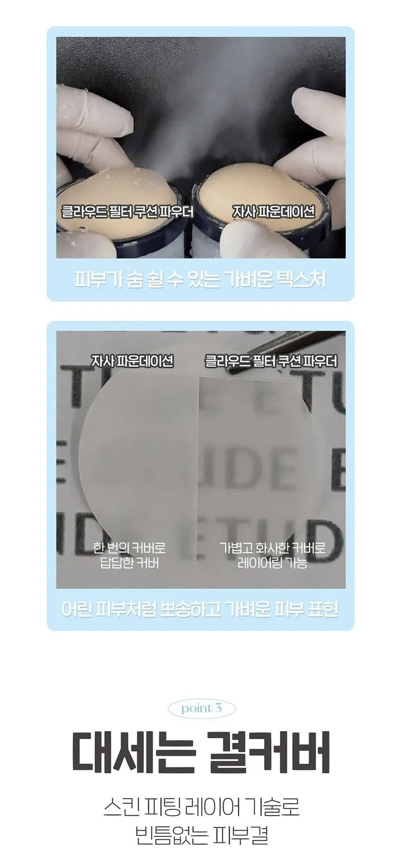 Etude Cloud Filter Cushion Foundation 15g + Mini Set #19 Porcelain Detail
