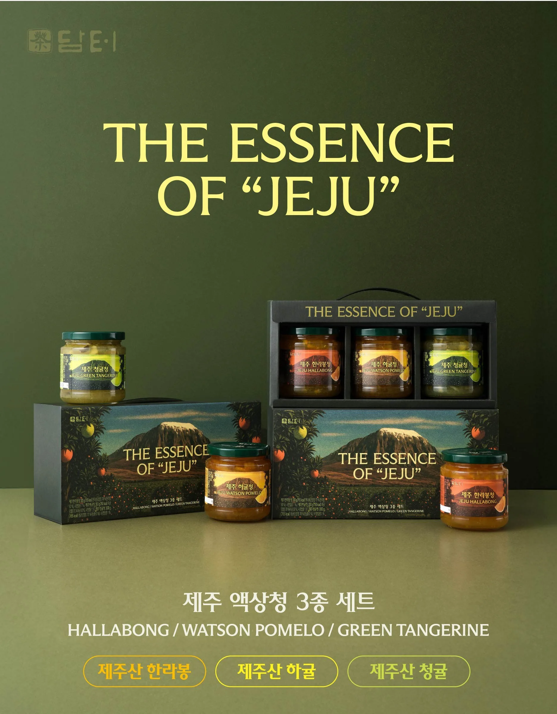 Damter Jeju Liquid Tea 3-Piece Gift Set (Hallabong, Hakyul, Cheonggul 300g each) Detail