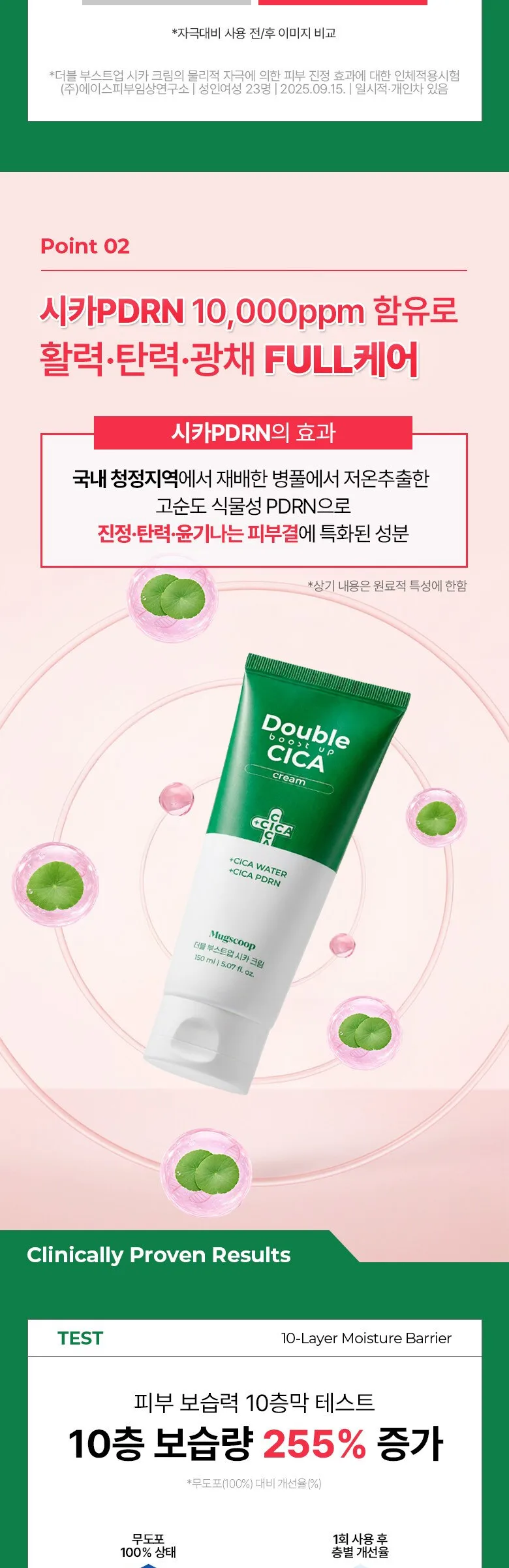 Mugscoop Double Boost Up Cica Cream 150ml – Cica 100,000 PPM PDRN Moisture Barrier Cream Detail