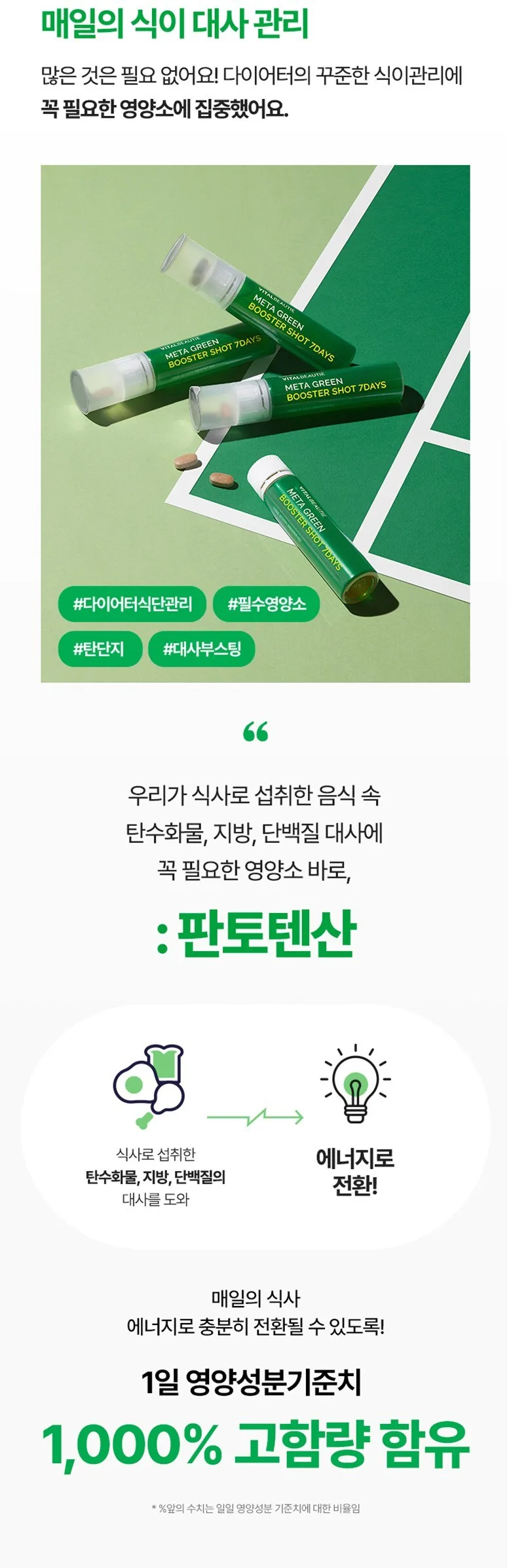 VITALBEAUTIE Metagreen Booster Shot 7 days Detail