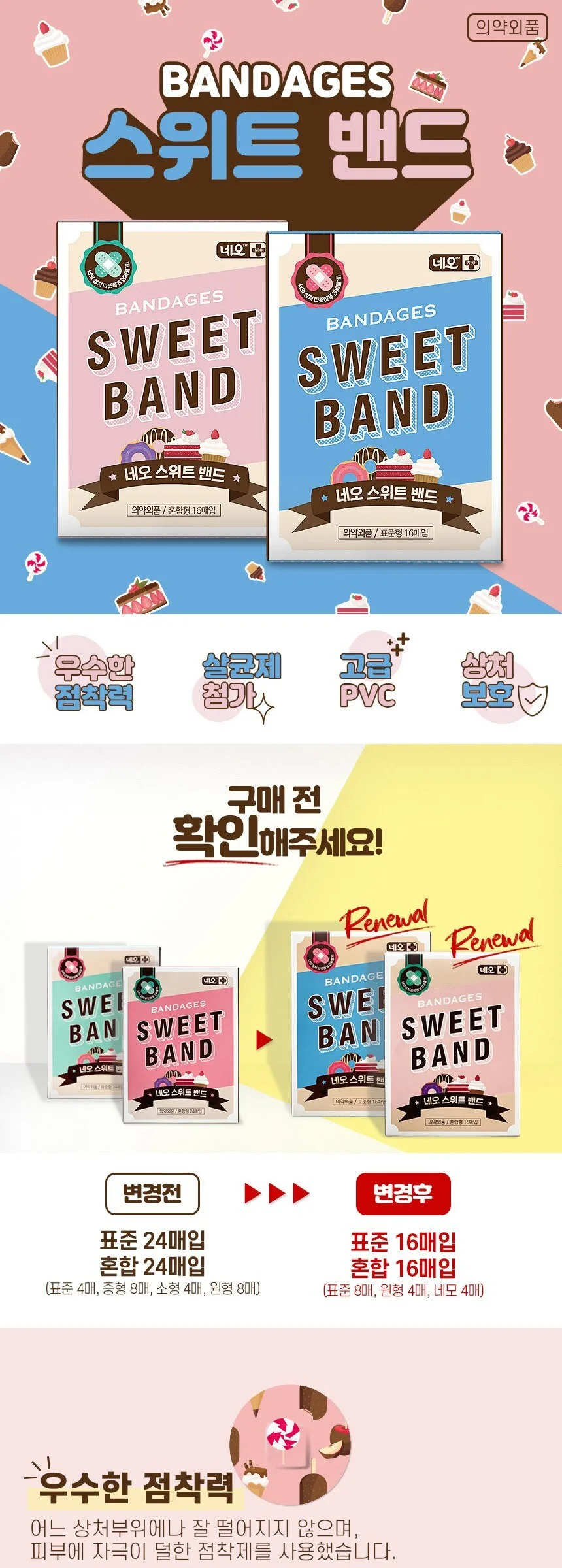 Neomedi Sweet Kids Band Standard Type 16pcs x 5 pack Detail