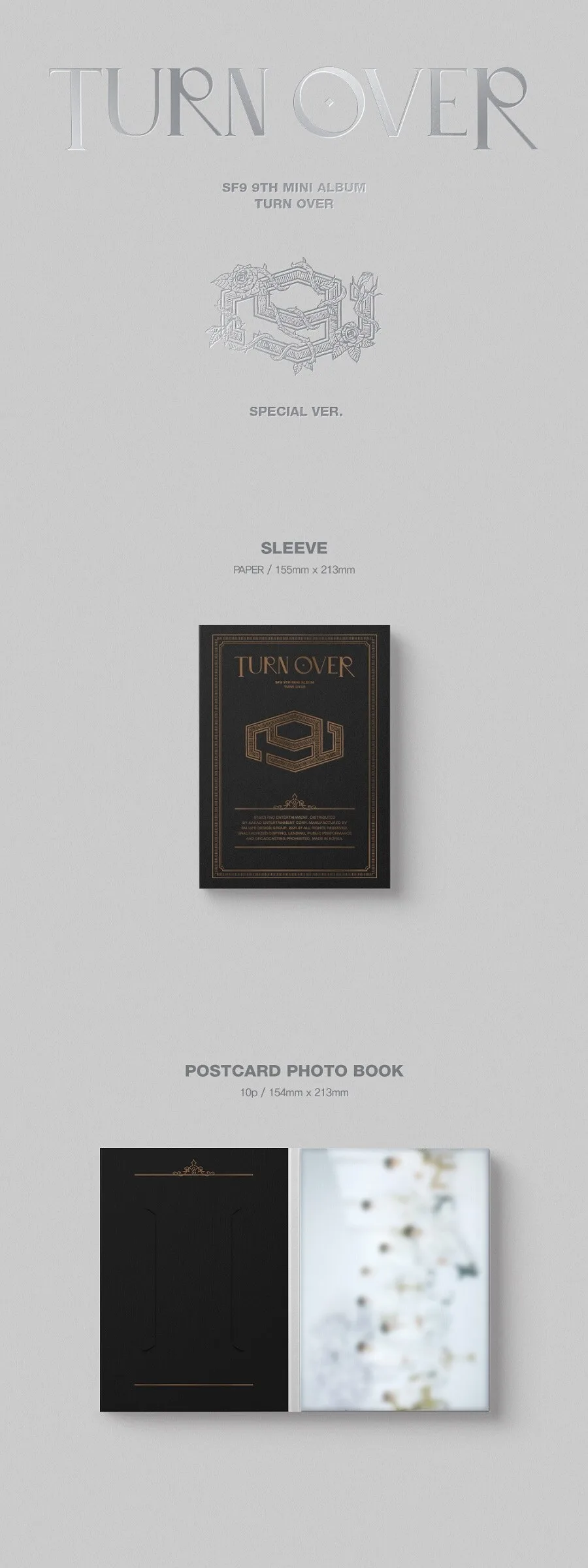 SF9 – 9th Mini Album: TURN OVER (Special Edition) Randomly shipped (S/F/9 ver.) Detail