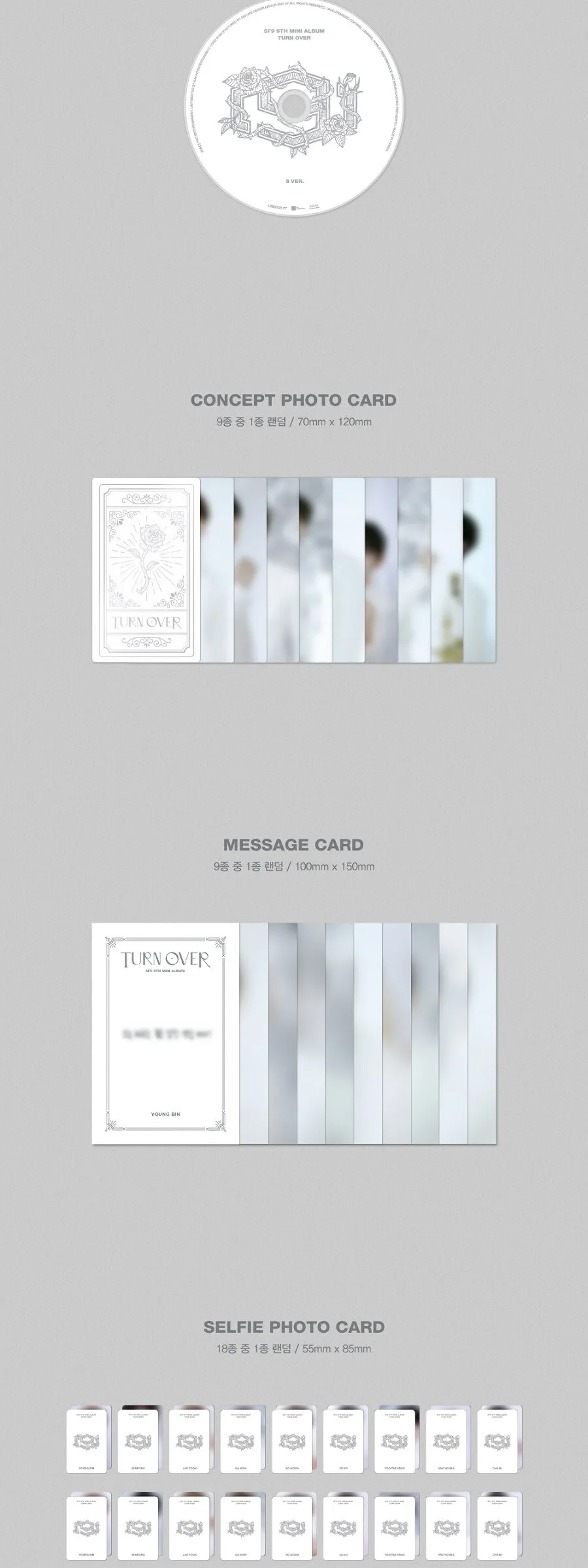 SF9 – 9th Mini Album: TURN OVER (Special Edition) Randomly shipped (S/F/9 ver.) Detail
