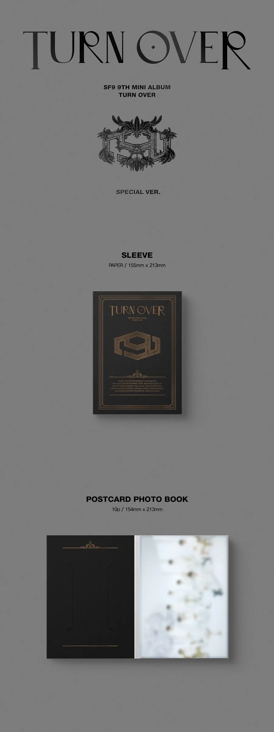 SF9 – 9th Mini Album: TURN OVER (Special Edition) Randomly shipped (S/F/9 ver.) Detail
