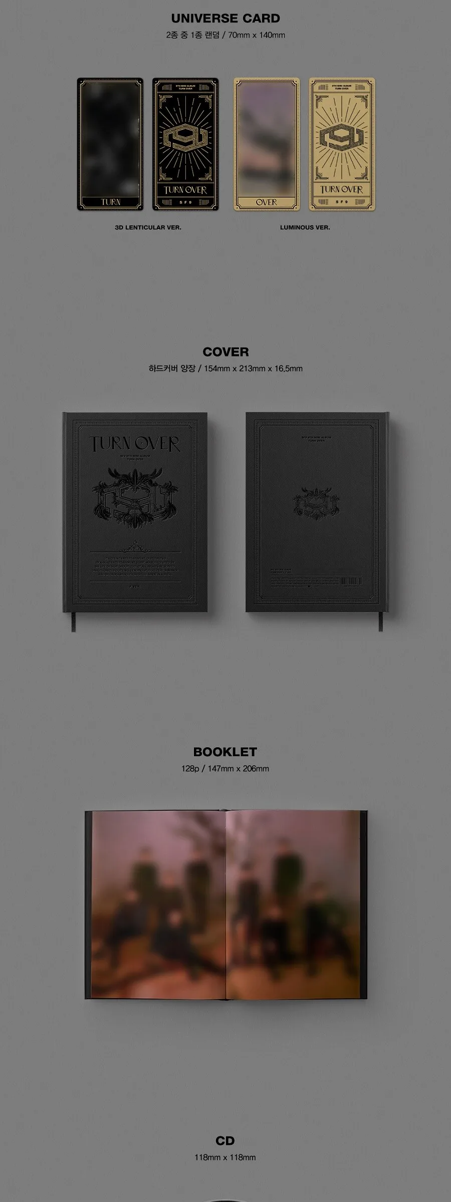 SF9 – 9th Mini Album: TURN OVER (Special Edition) Randomly shipped (S/F/9 ver.) Detail
