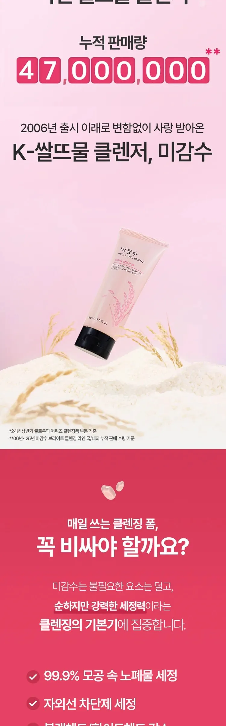 THE FACE SHOP RICE WATER BRIGHT Cleansing Foam 150ml Detail