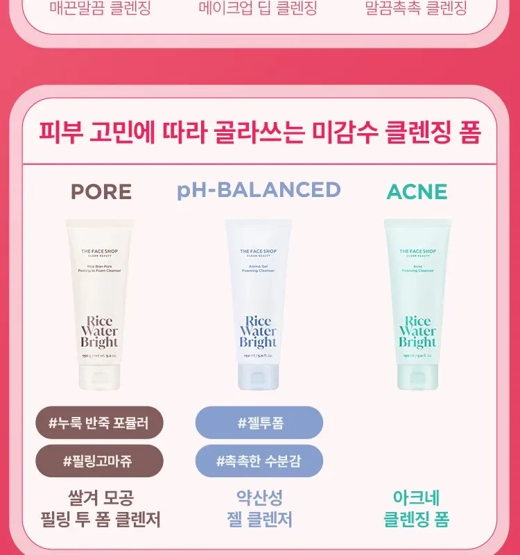 THE FACE SHOP RICE WATER BRIGHT Cleansing Foam 150ml Detail