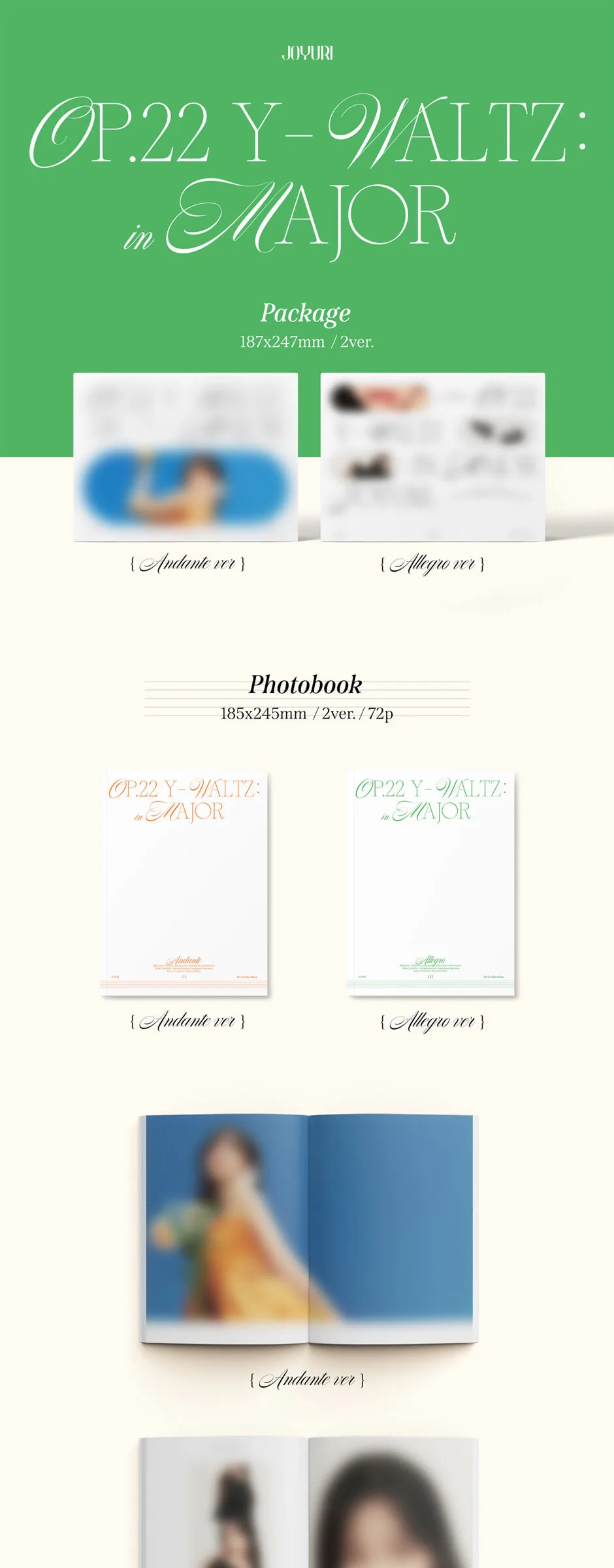 JO YURI – 1st Mini Album: Op.22 Y-Waltz in Major [1 of 2 versions sent randomly] Detail