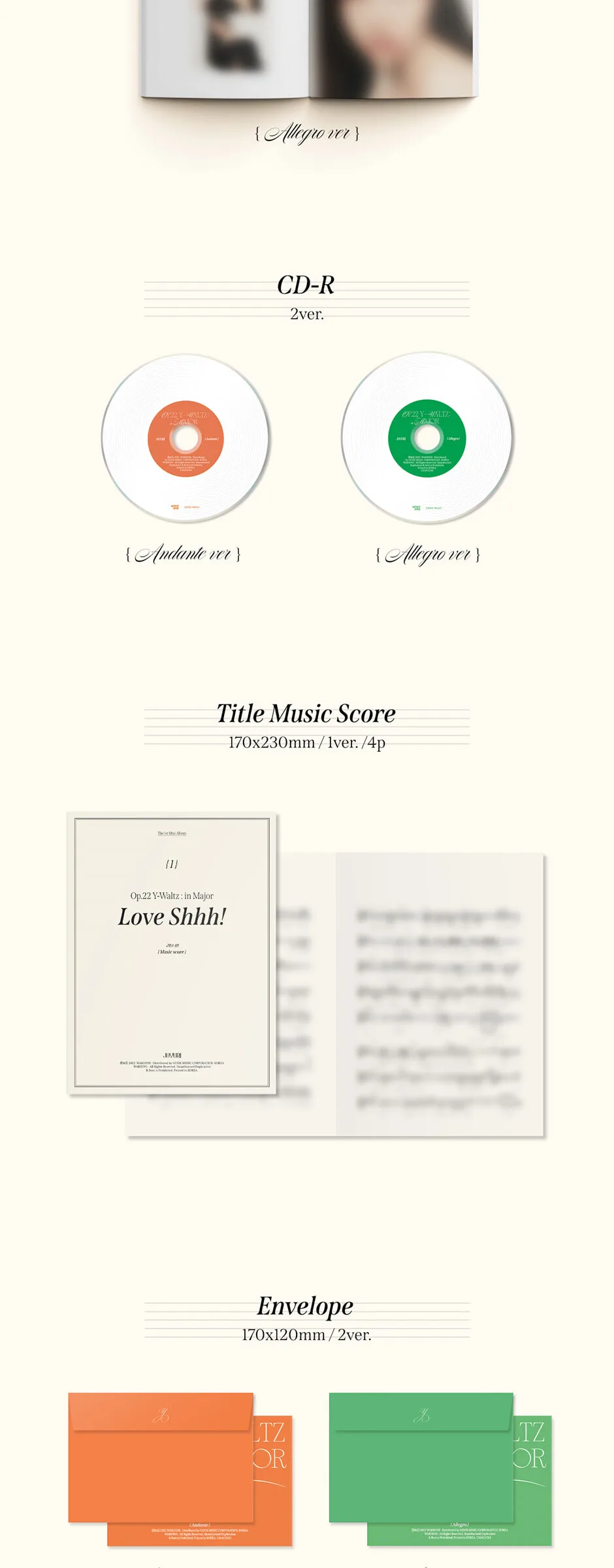JO YURI – 1st Mini Album: Op.22 Y-Waltz in Major [1 of 2 versions sent randomly] Detail