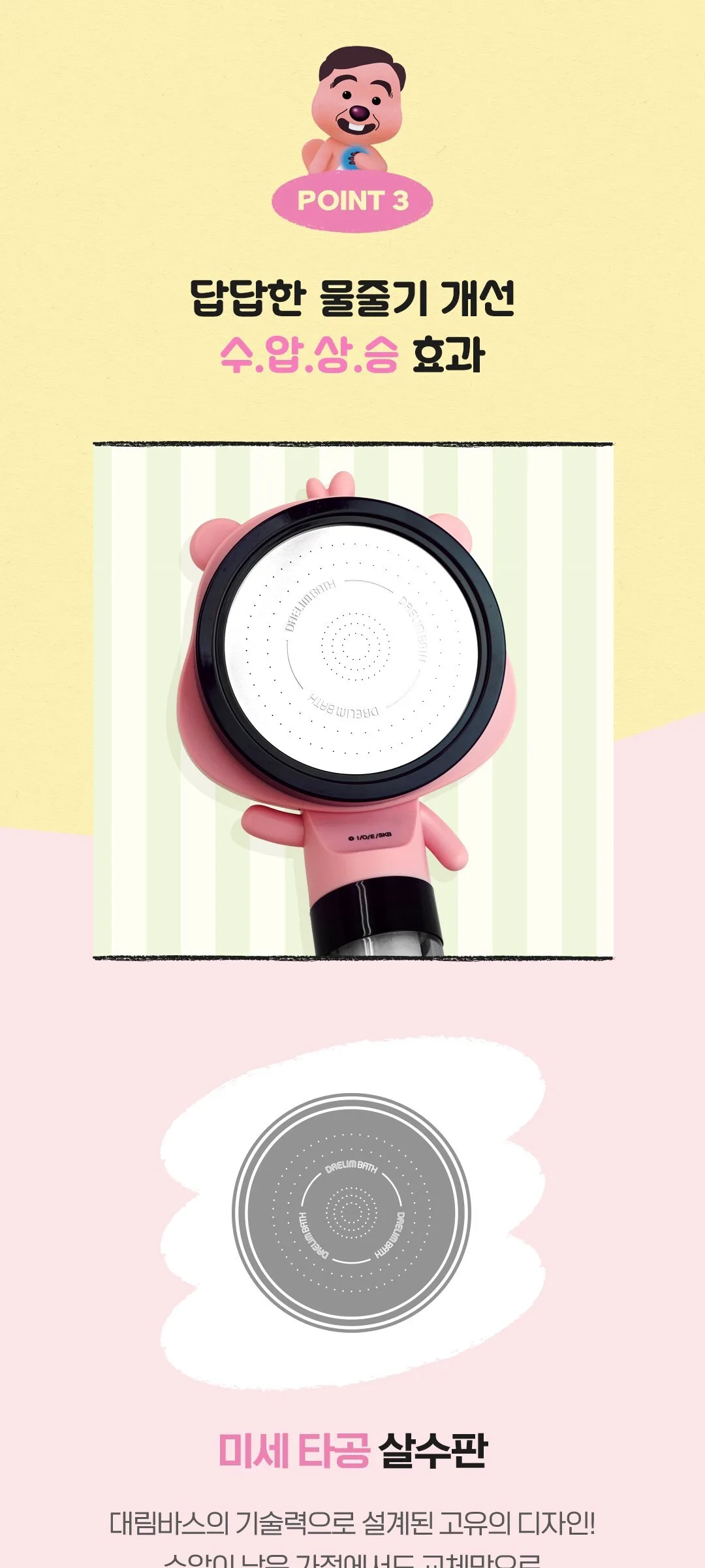 Daelim Bath Zanmang Loopy Multi Filter Showerhead Detail