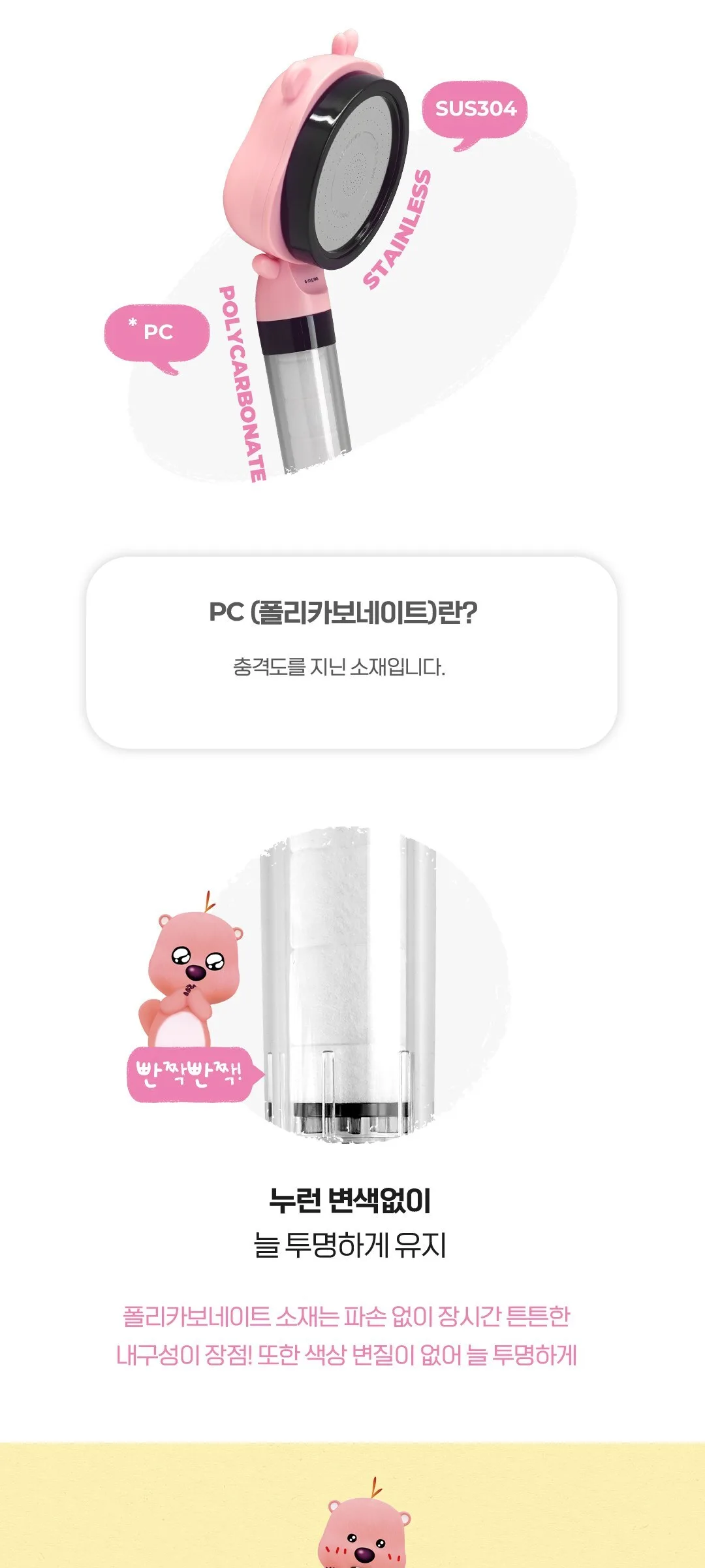 Daelim Bath Zanmang Loopy Multi Filter Showerhead Detail