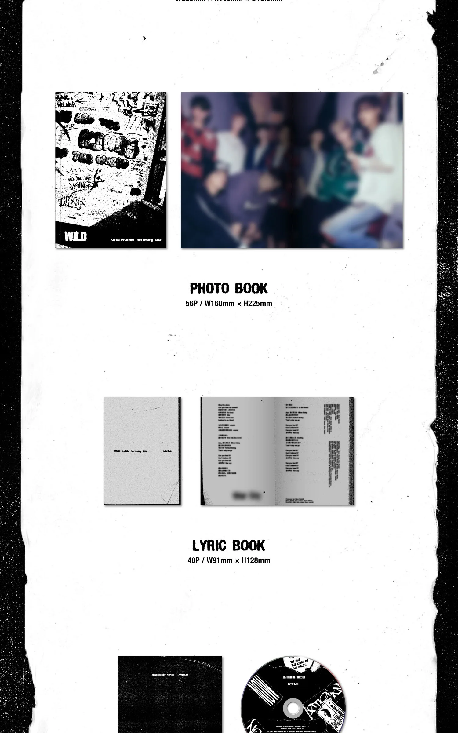 &TEAM – 1st Album First Howling : NOW (LIMITED EDITION A) Detail