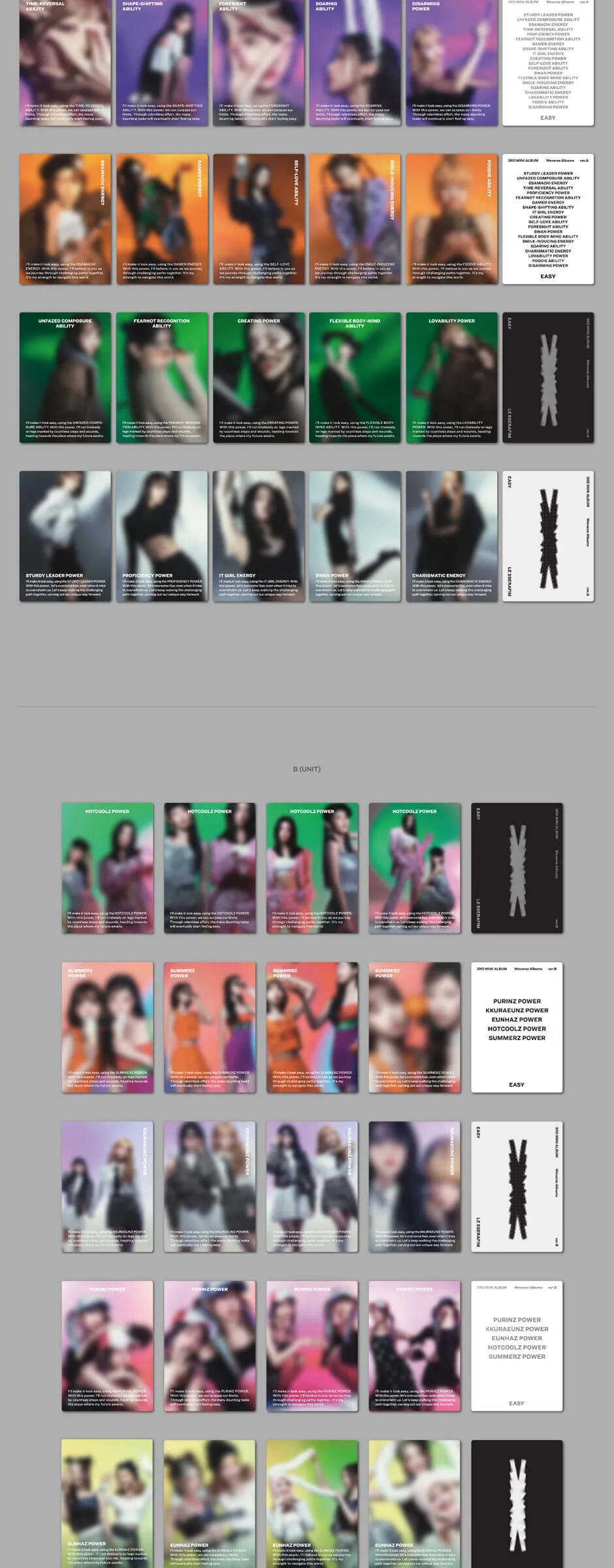 LE SSERAFIM – 3rd Mini Album [EASY] [Weverse Album VER](2-set) Detail
