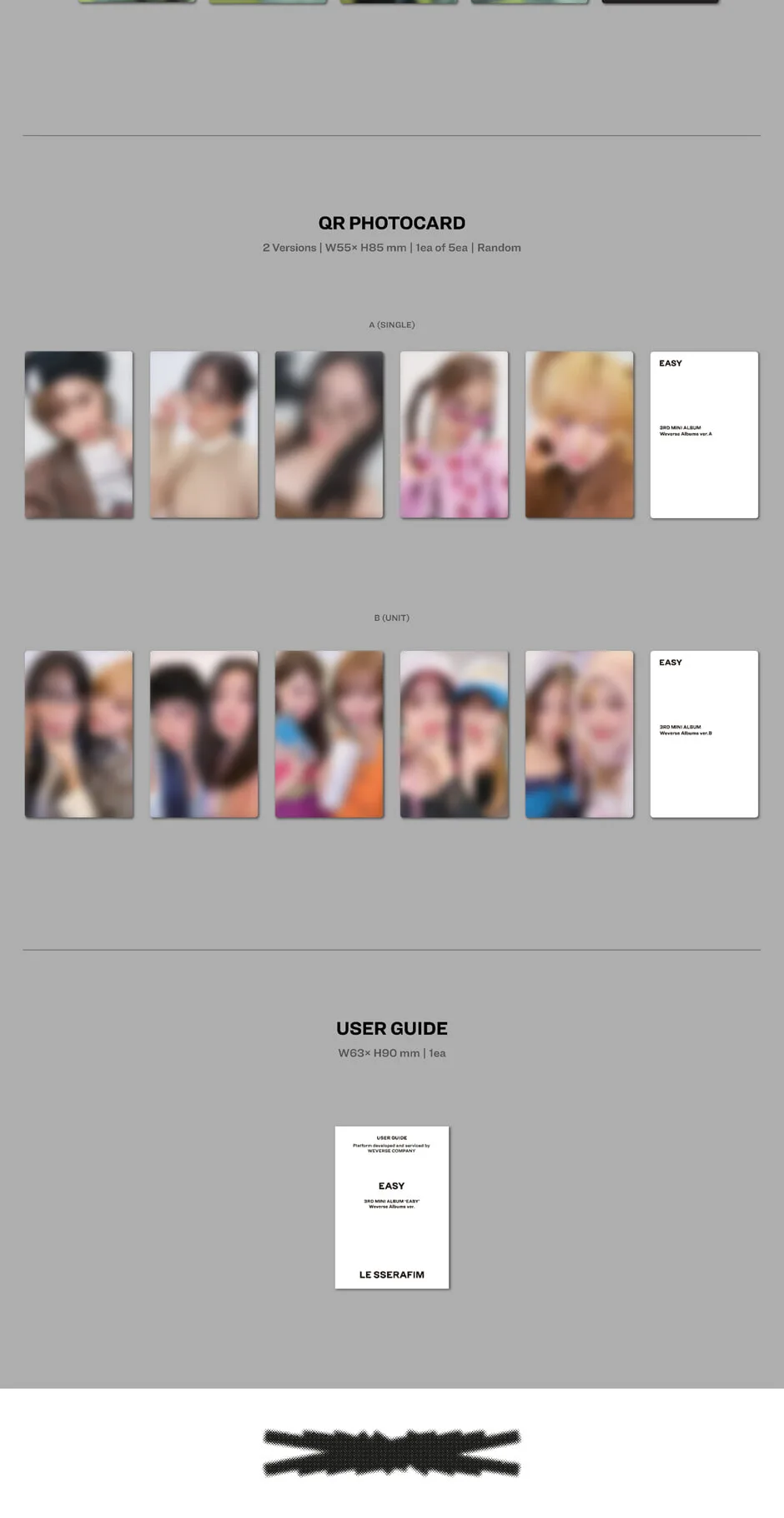 LE SSERAFIM – 3rd Mini Album [EASY] [Weverse Album VER](2-set) Detail