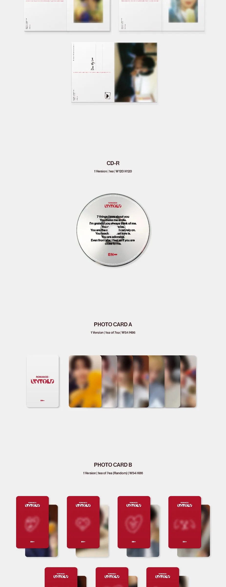 ENHYPEN – ROMANCE : UNTOLD [ENGENE ver.] [1 out of 7 randomly sent] Detail