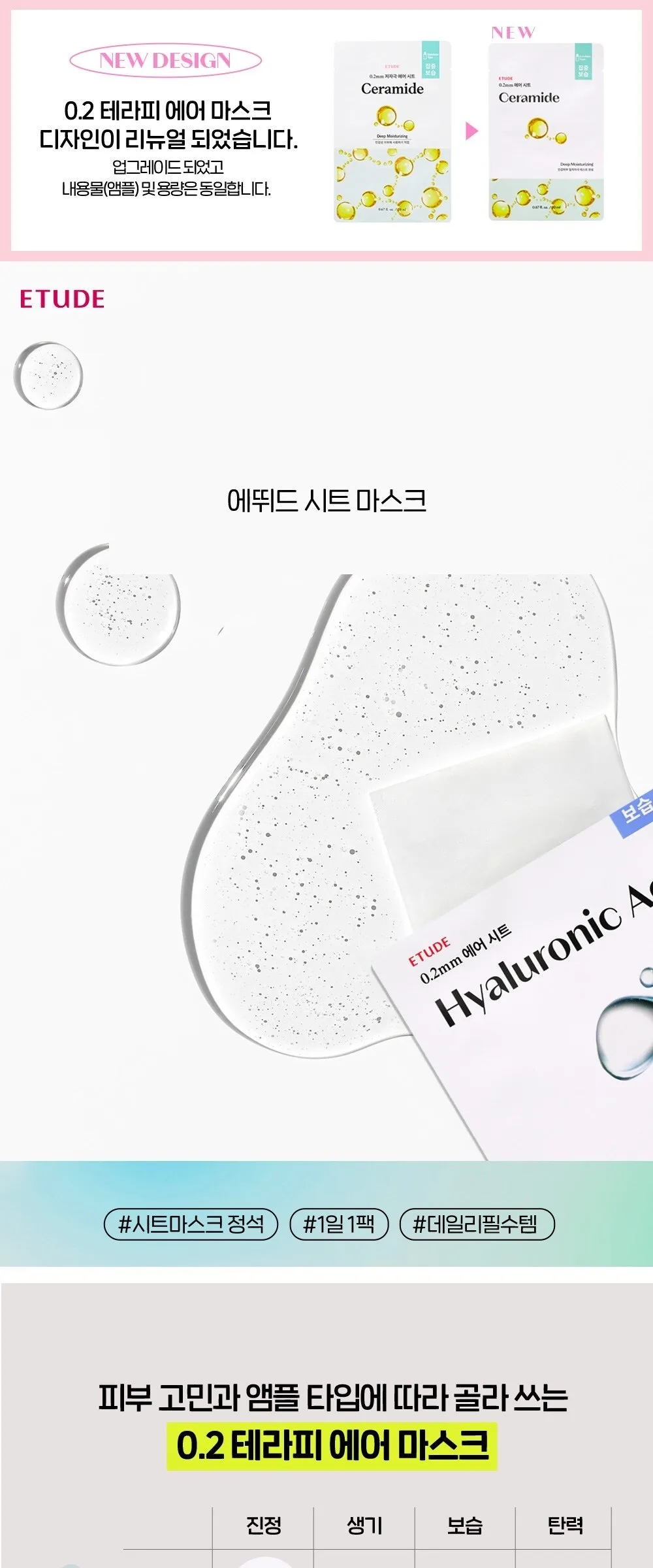 ETUDE 0.2mm Therapy Air Mask 20ml x 20ea Detail