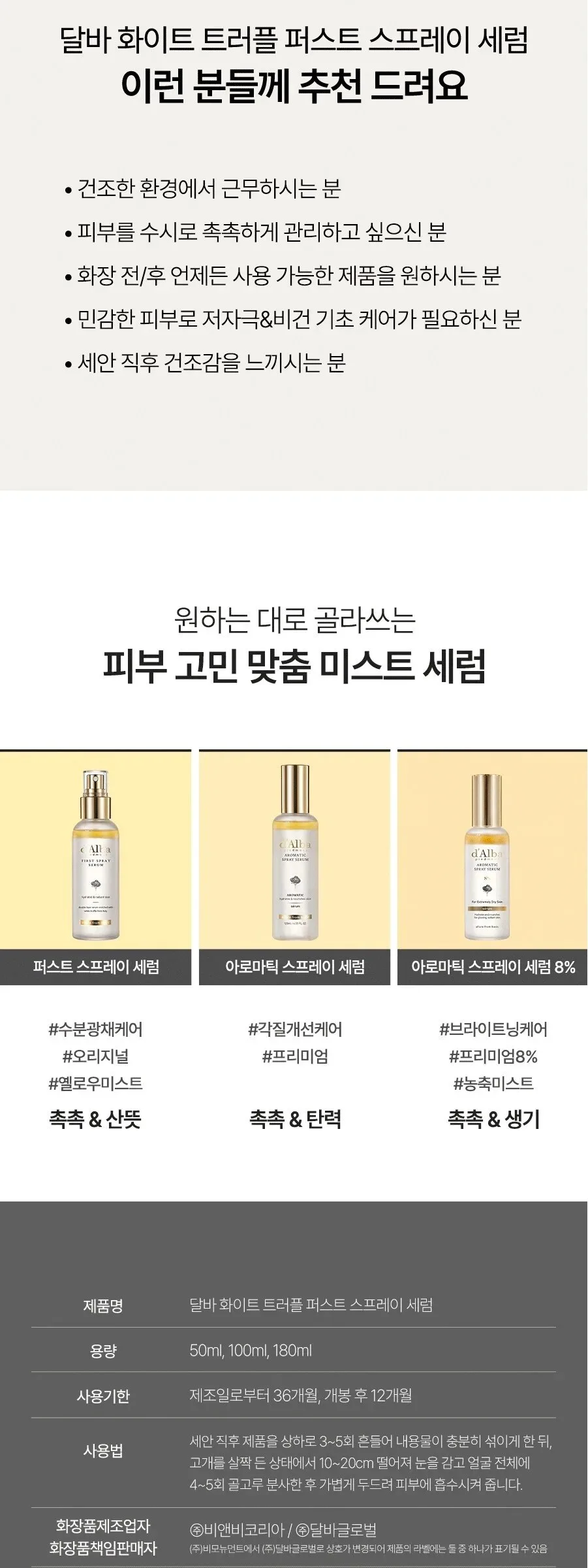 d’Alba White Truffle First Spray Serum 100ml Detail