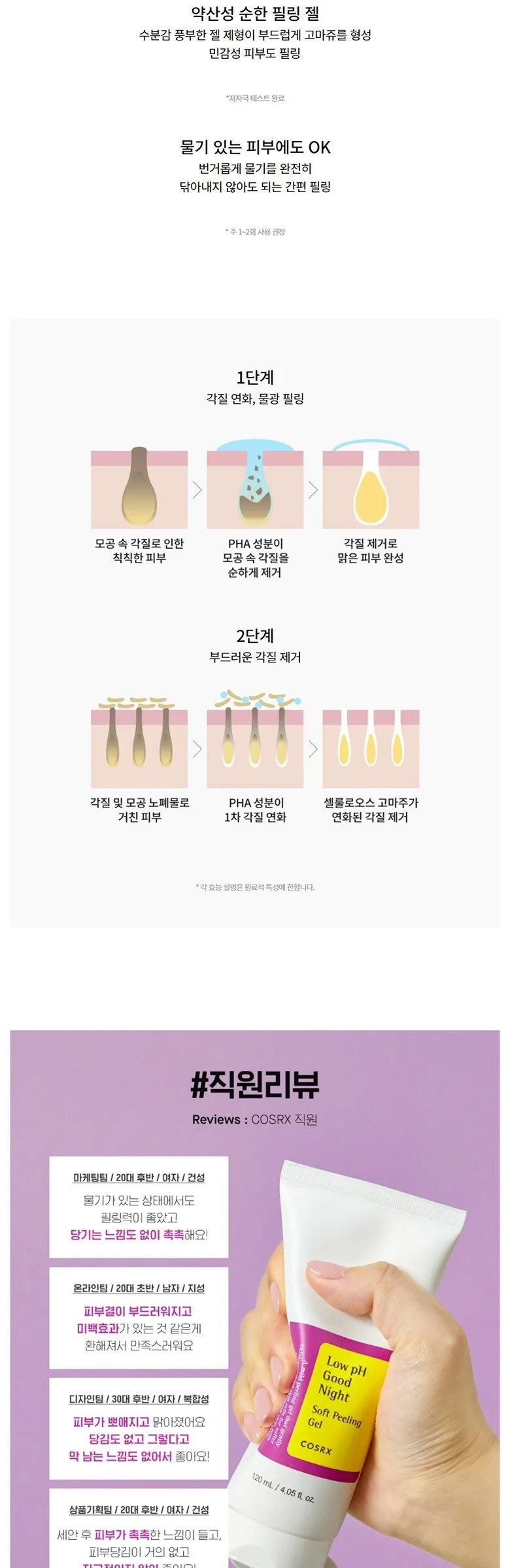 COSRX Low pH Good Night Soft Peeling Gel 120ml Detail