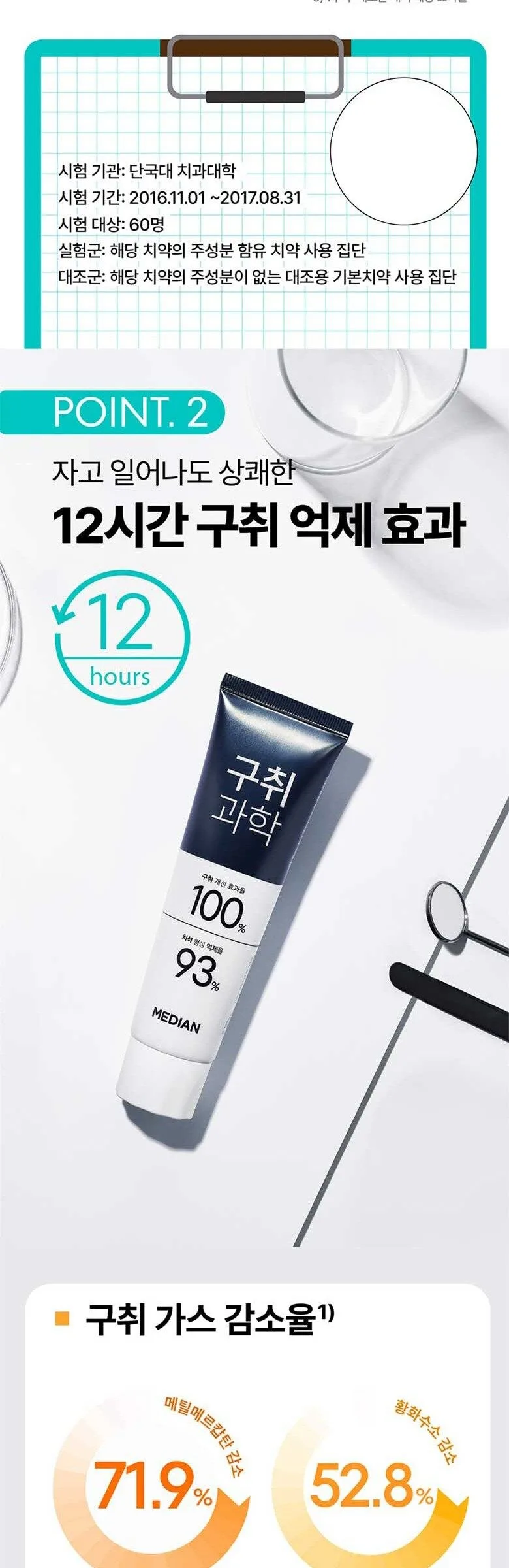 Median Halitosis Science Toothpaste Freezing Cool Mint 120g x 3ea Detail