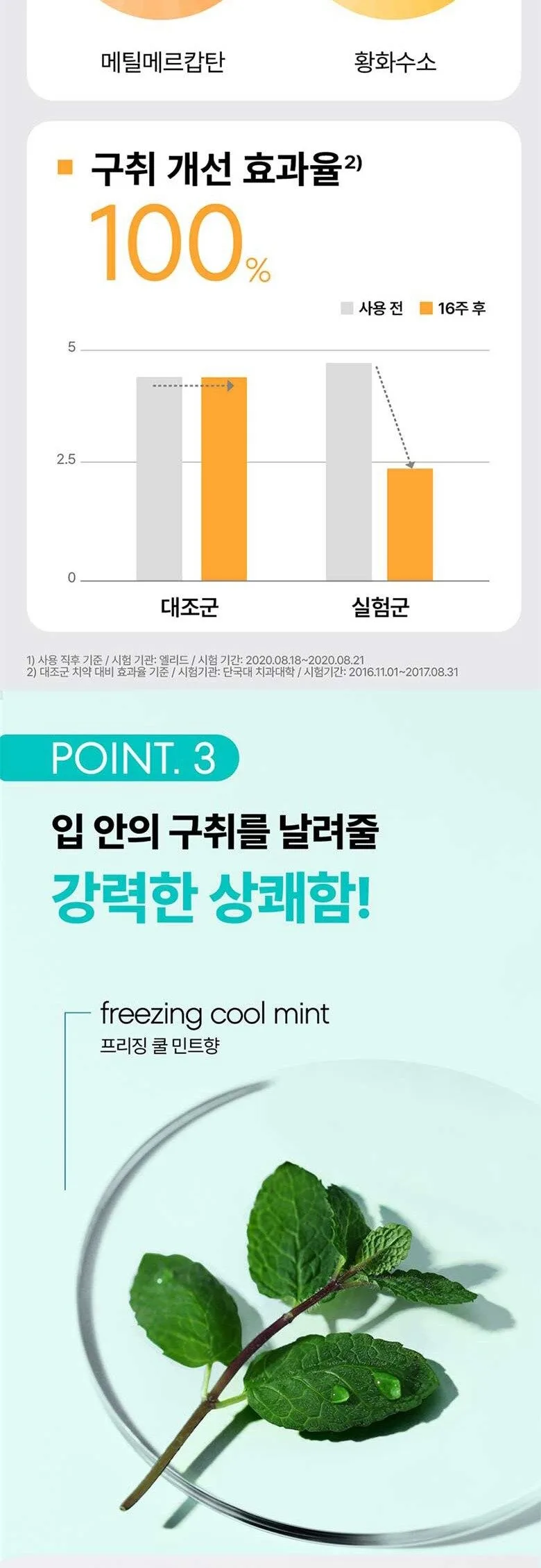 Median Halitosis Science Toothpaste Freezing Cool Mint 120g x 3ea Detail