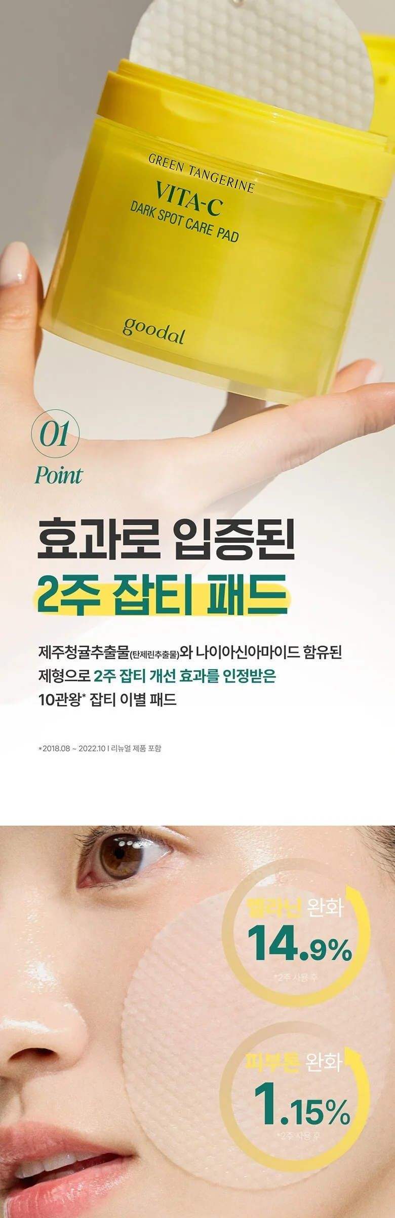 Goodal Green Tangerine Vita C Toner Pad 70pads 160ml Detail