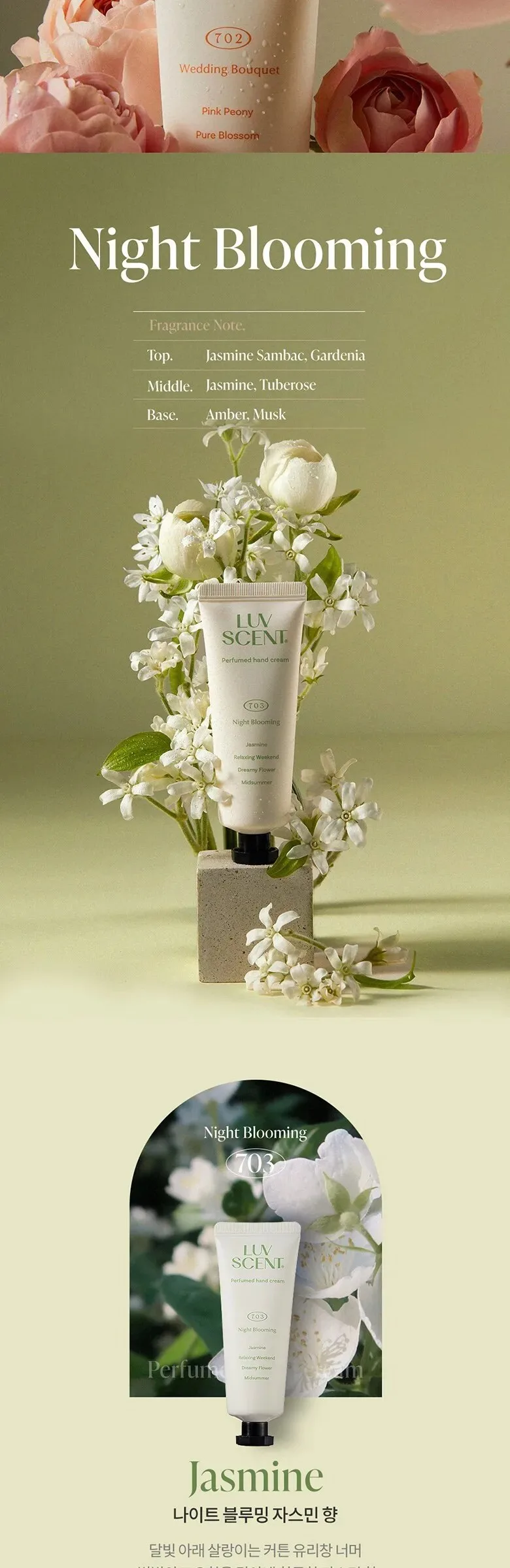 LUVSCENT Fresh Flower Perfume Hand Cream 50ml x 3 Set Detail