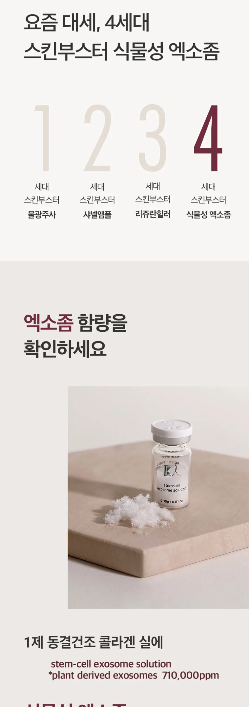 ki cosmetics Stem Cell Exosome Skin Booster Kit (Ampoule 30ml+Stem Cell 0.35ml*5ea) Detail