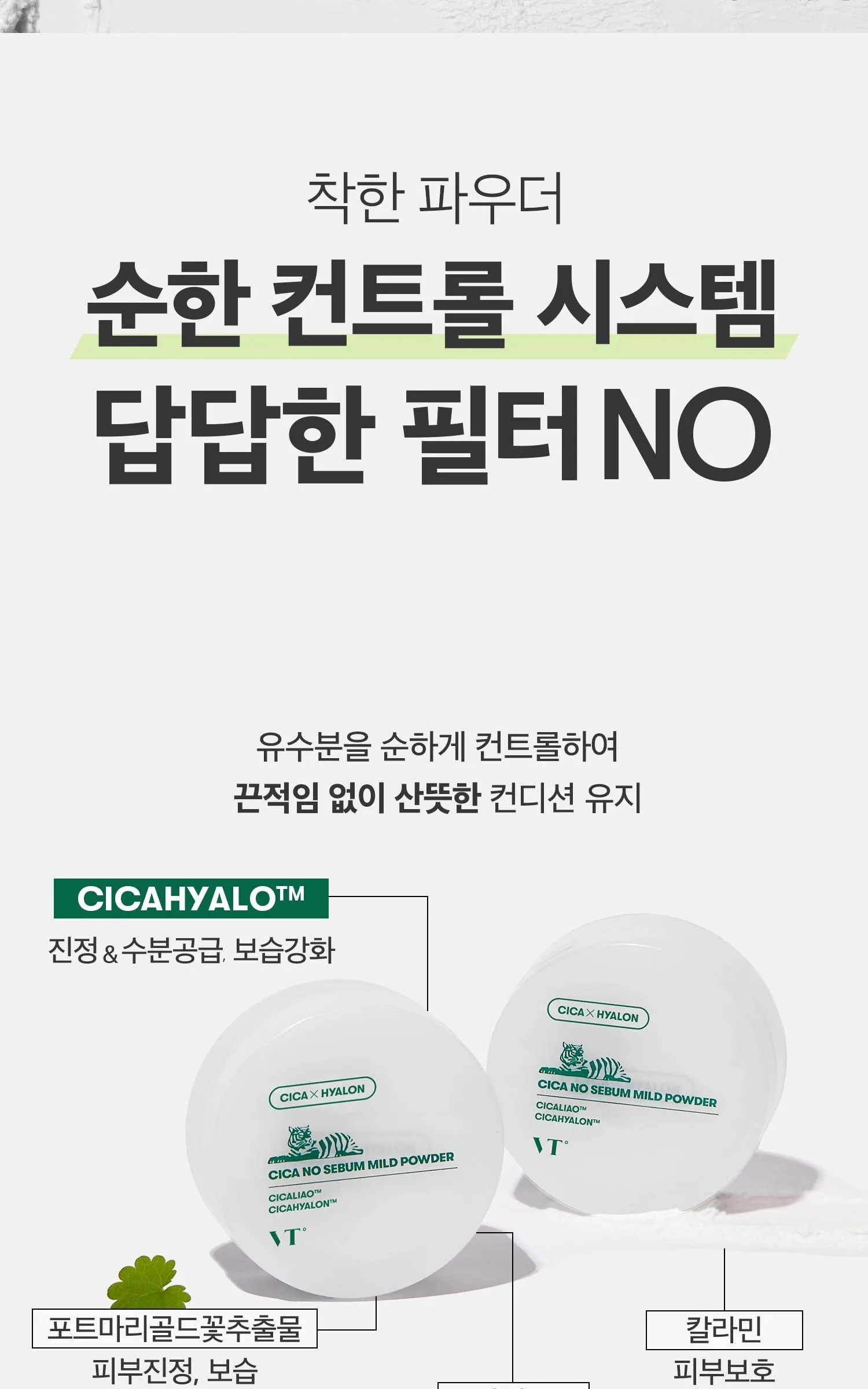 VT COSMETICS Cica No Sebum Mild Powder 5g Detail