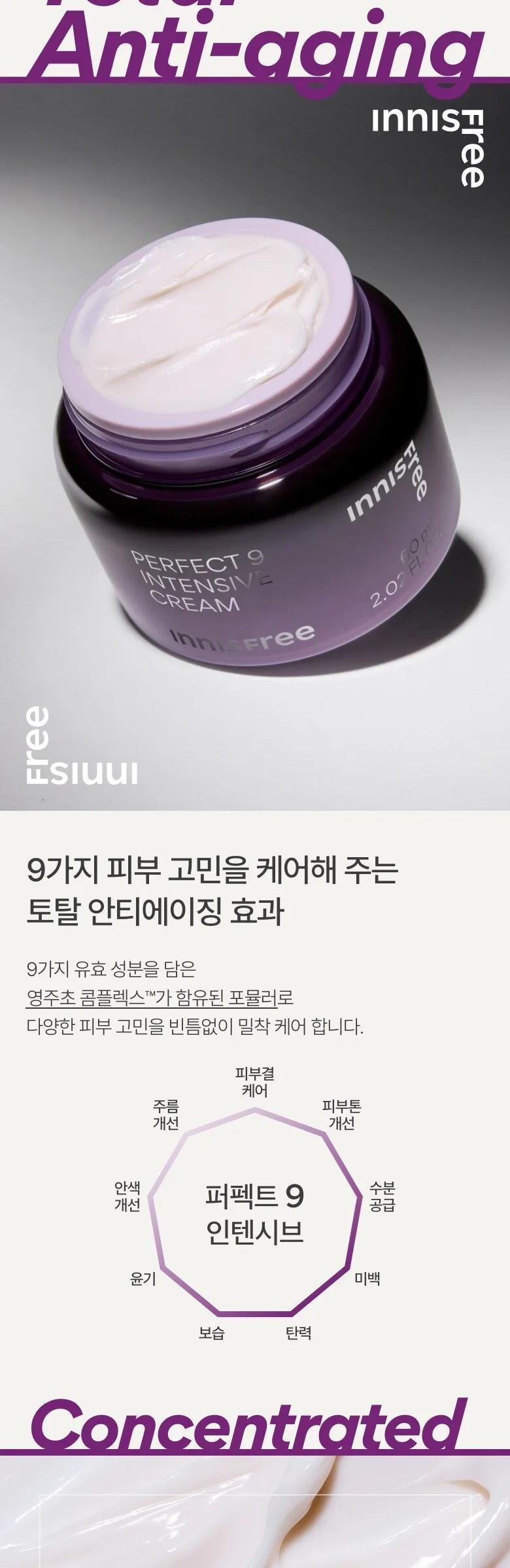 INNISFREE Perfect 9 Intensive Cream 60ml Detail
