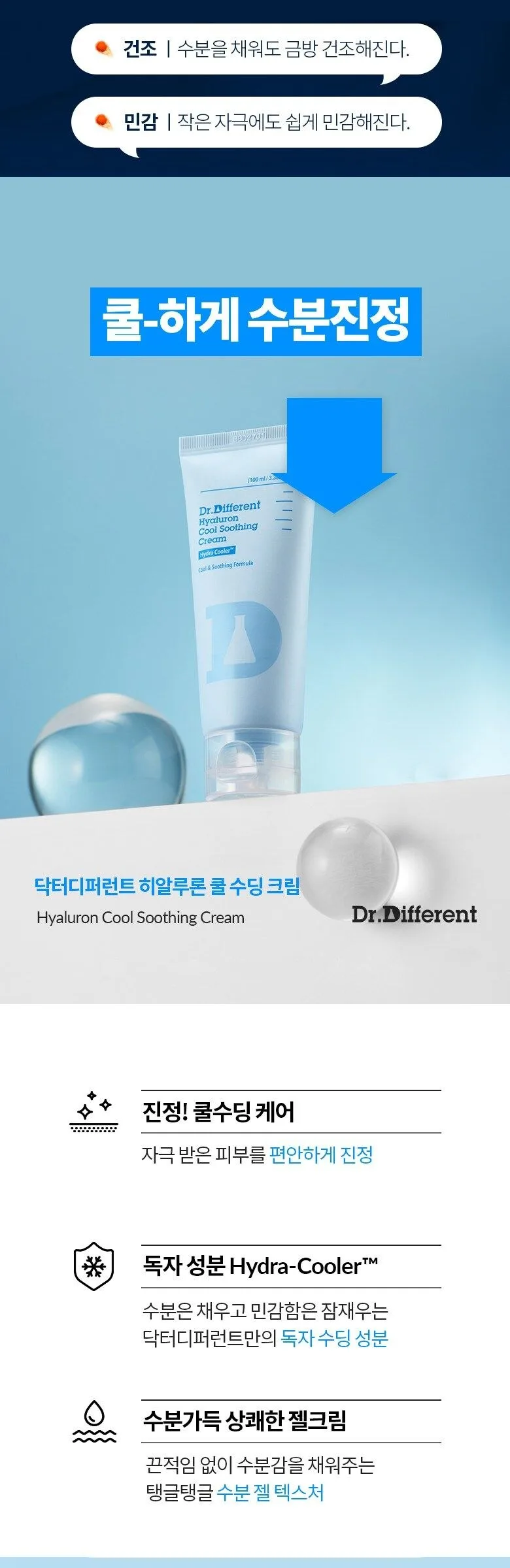 Dr.Different Hyaluronic Cool Soothing Cream 100ml Detail