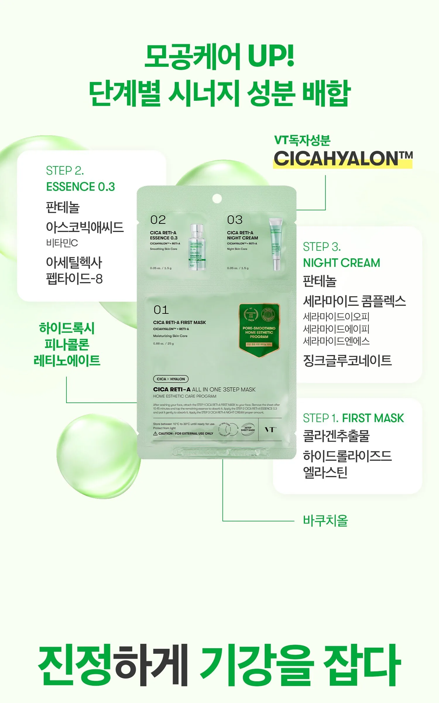 VT COSMETICS Cica Reti-A All In One 3 Step Mask 5 Sheets Detail
